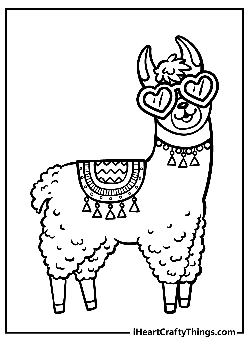 Llama Coloring Pages for Kids, Girls, Boys, Teens Birthday School Activity