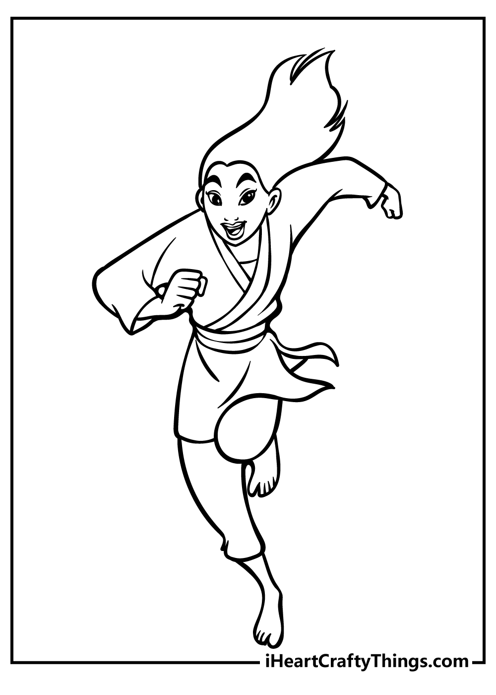 Mulan Coloring Sheet for children free download