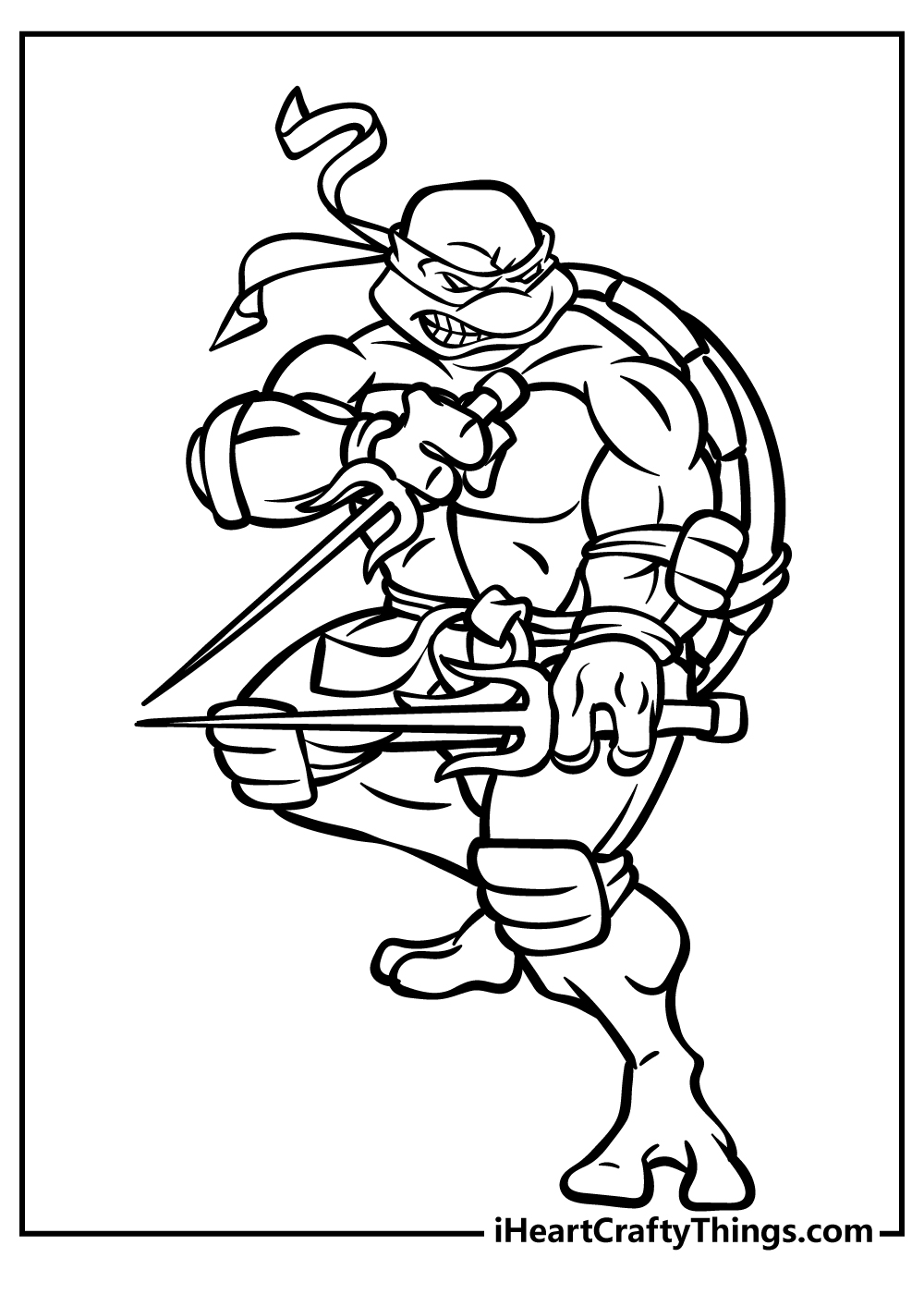 Ninja Turtles Coloring Sheet for children free download