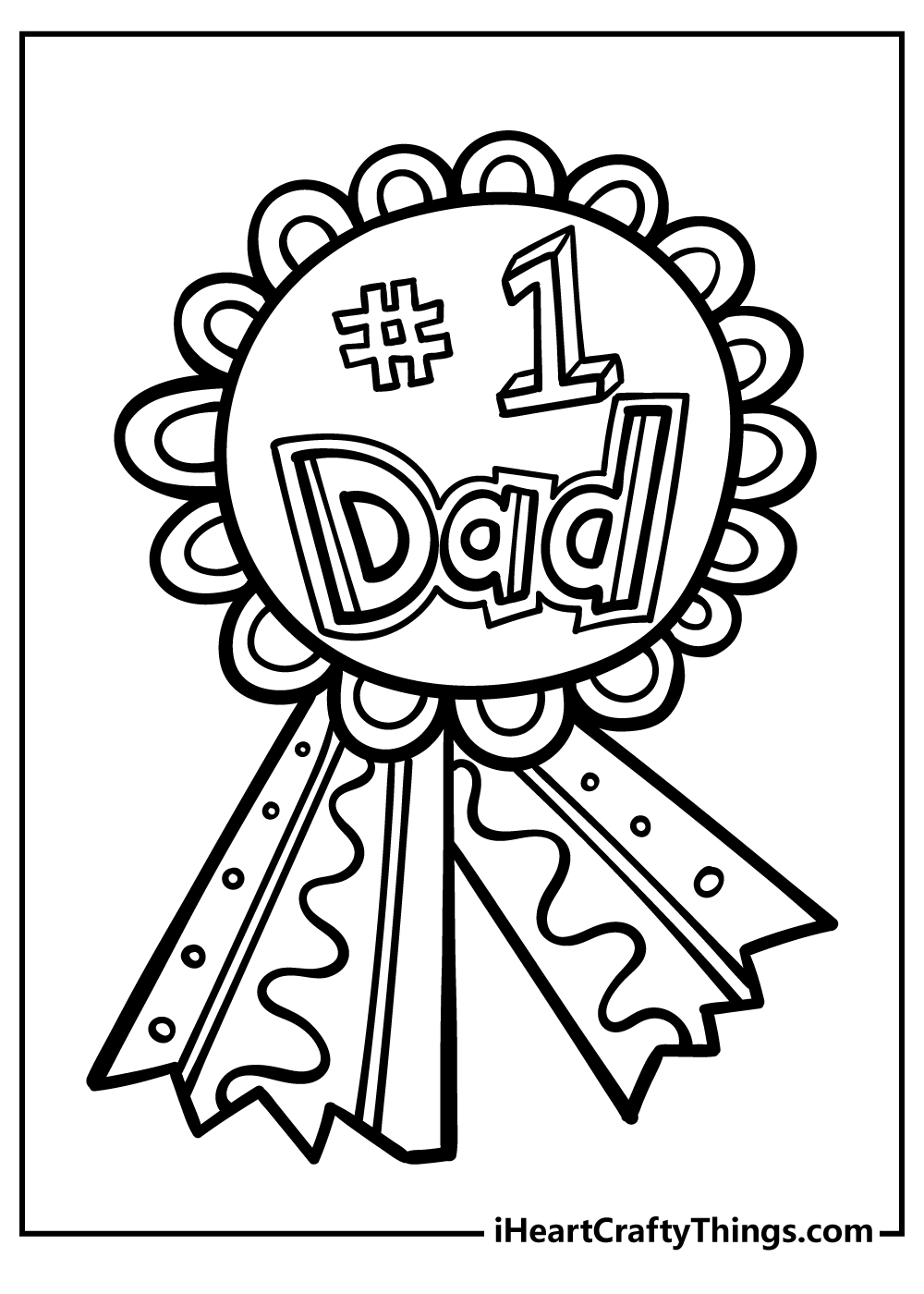 #1 Dad ribbon Father's Day coloring page