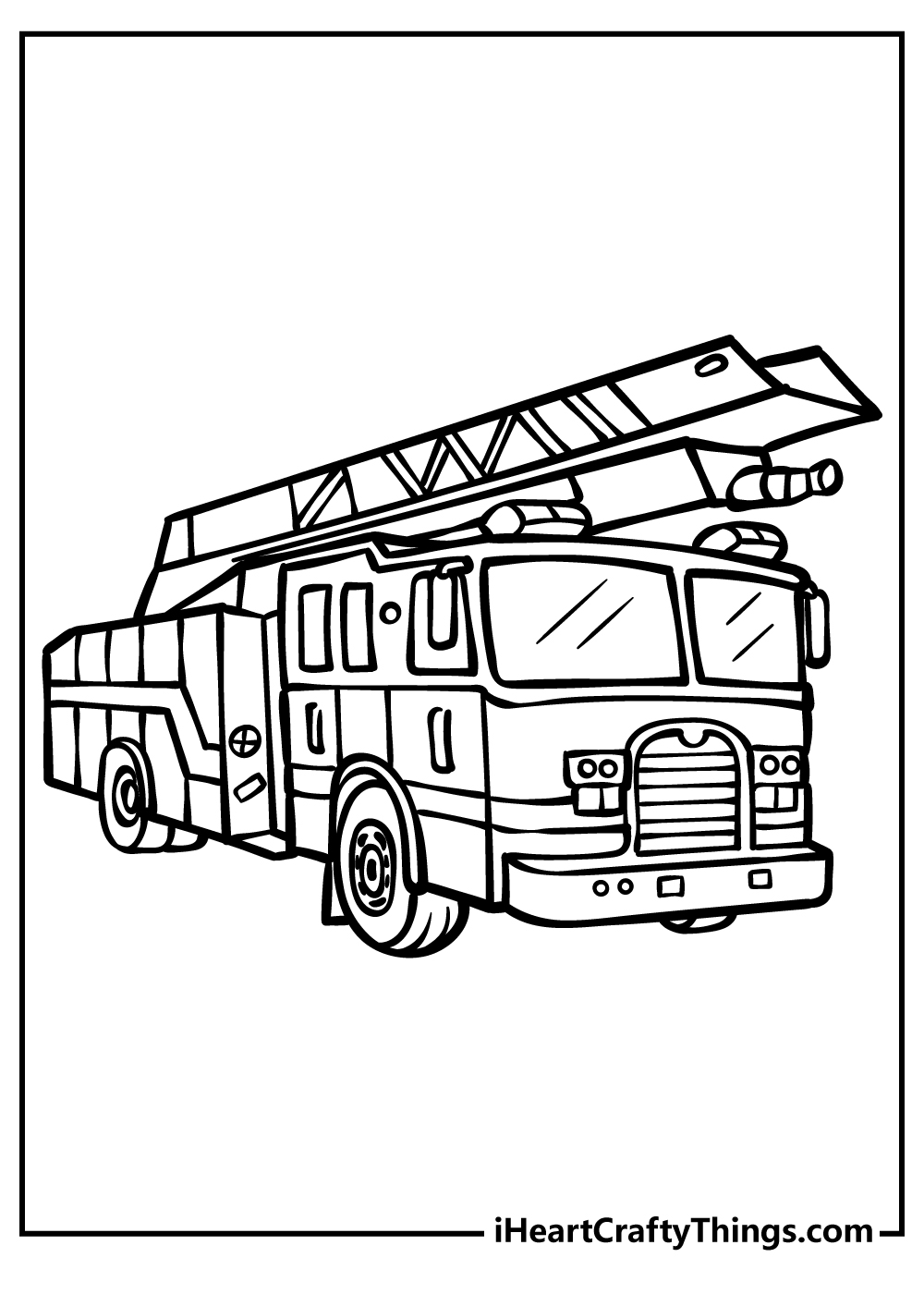 Fire Truck Coloring Original Sheet for children free download