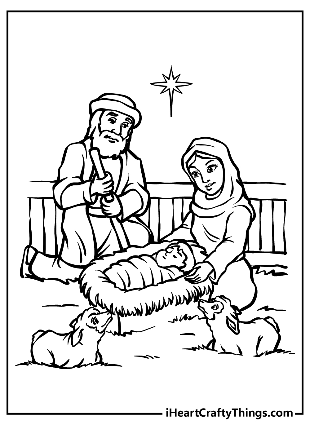 Baby Jesus In The Stable Coloring Pages