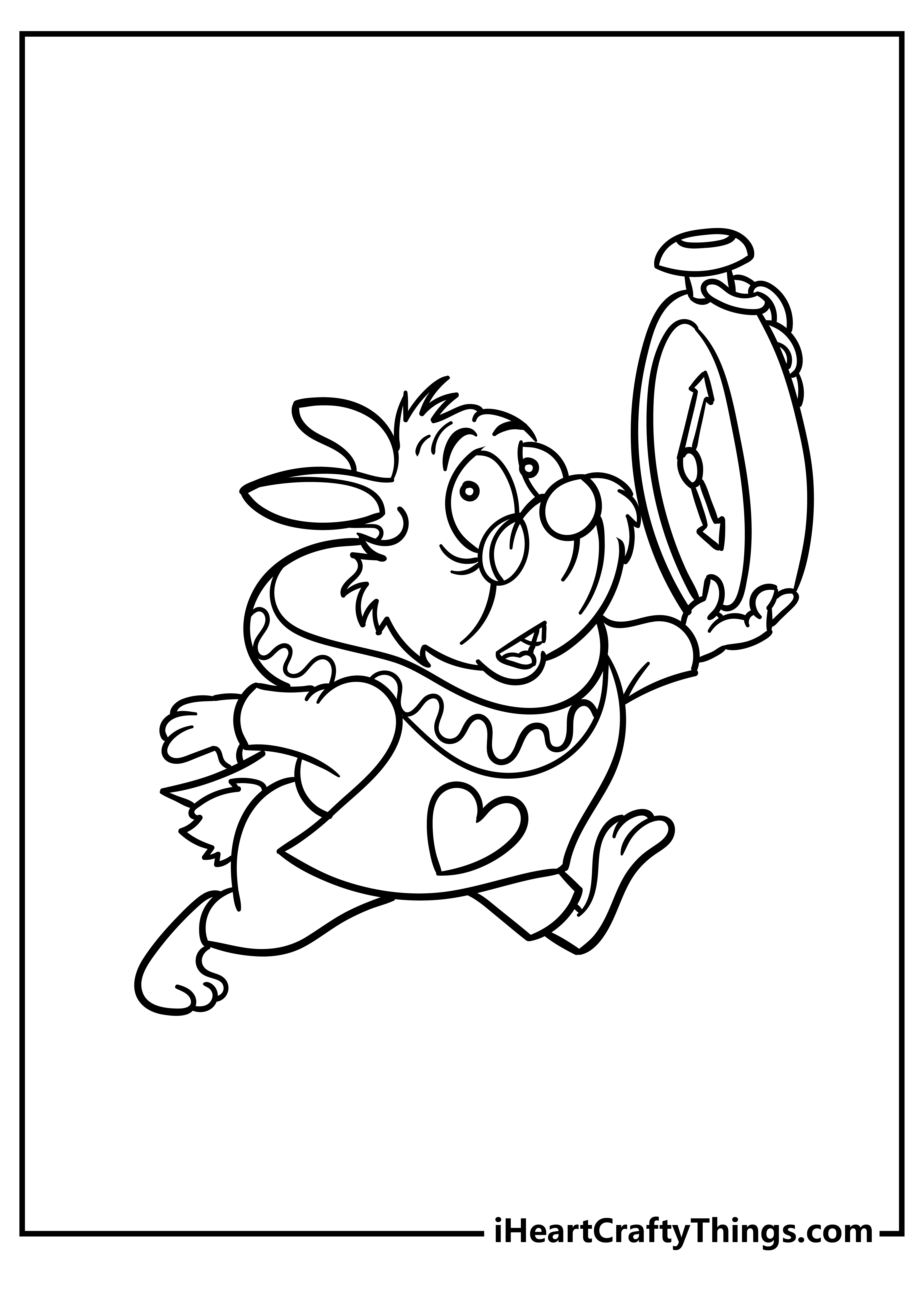 The White Rabbit from Alice in Wonderland coloring page