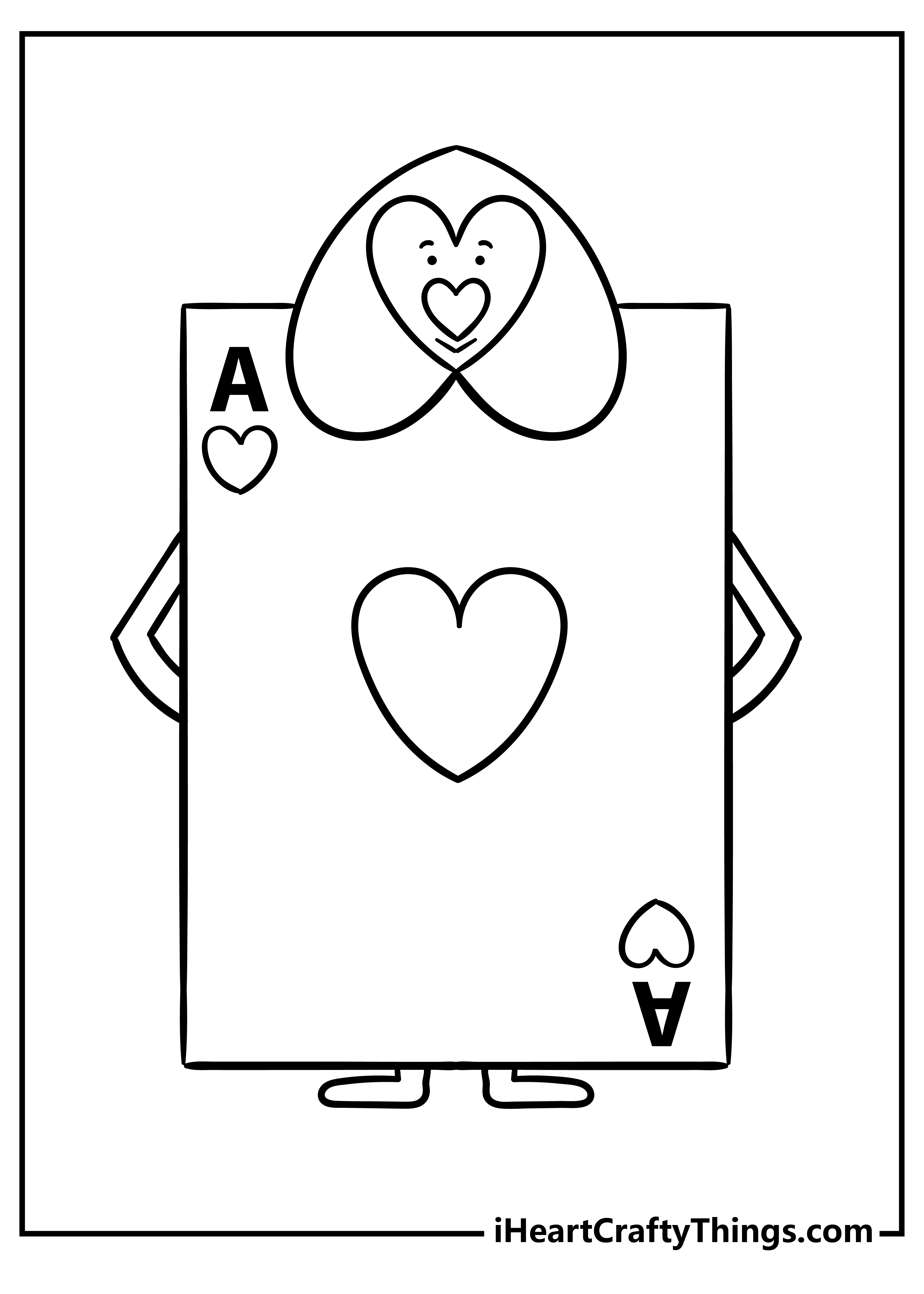 The Ace of Hearts from Alice in Wonderland coloring page