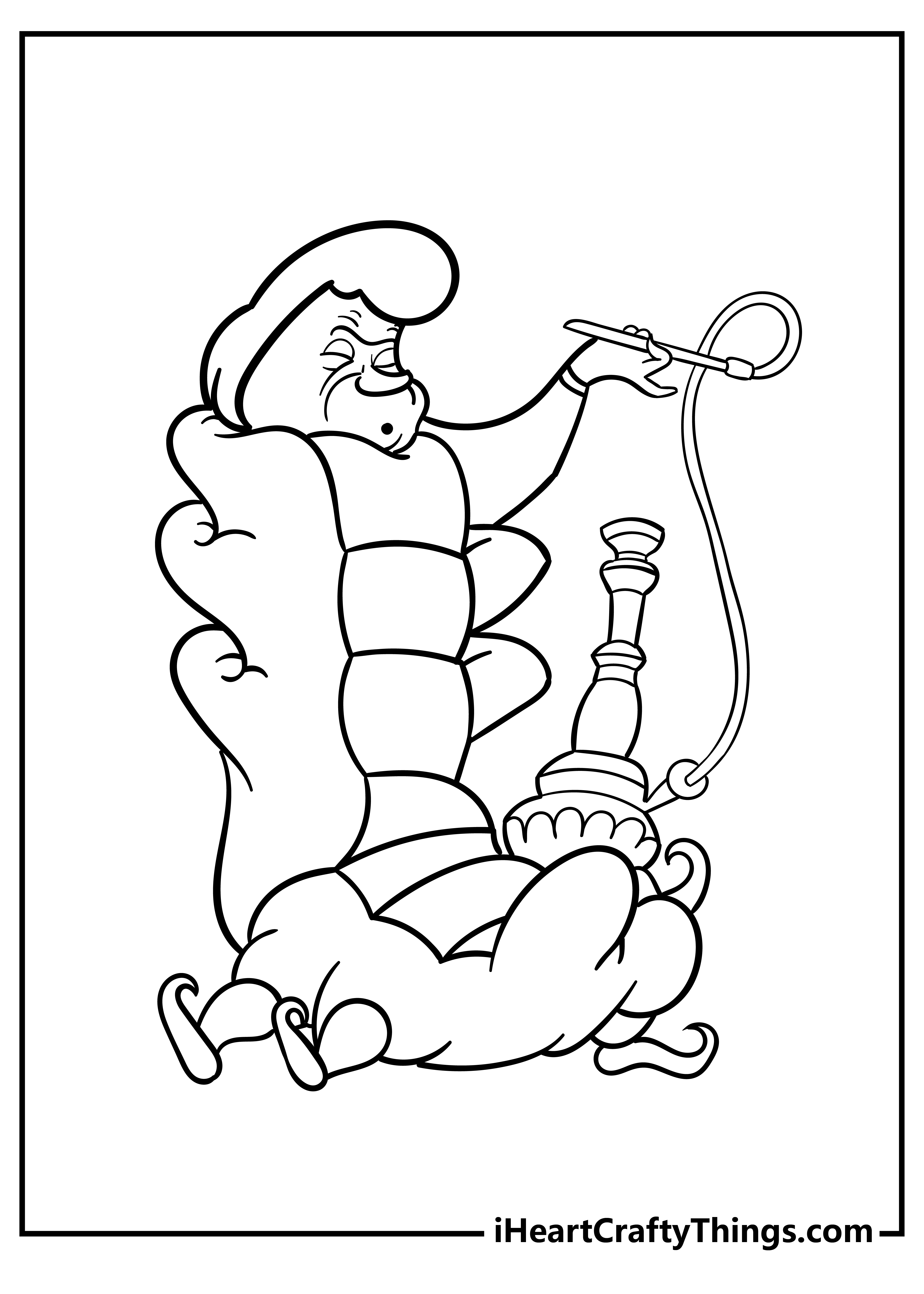 The Caterpillar character with a pipe Alice in Wonderland coloring sheet