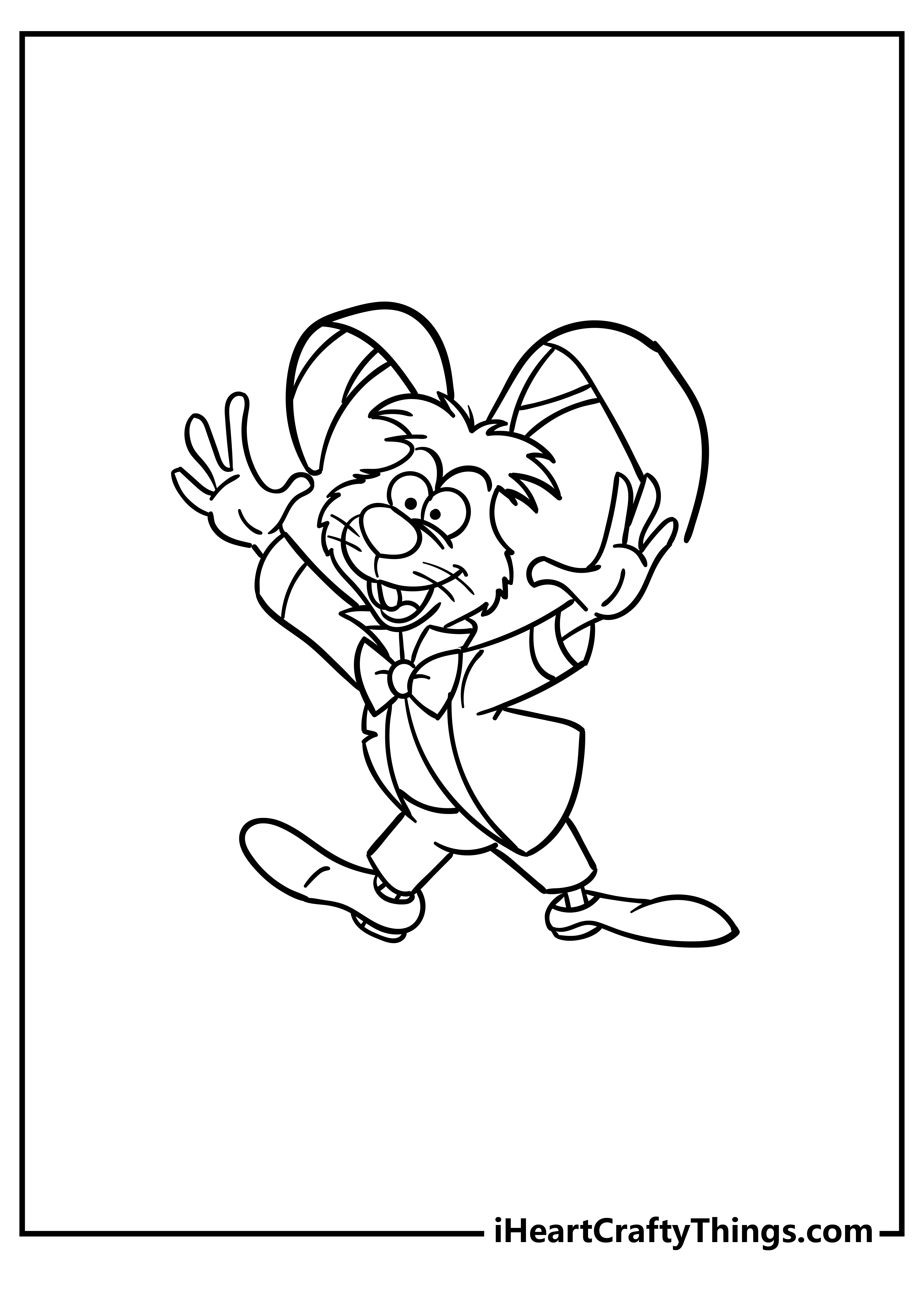 Alice In Wonderland Coloring page featuring The March Hare