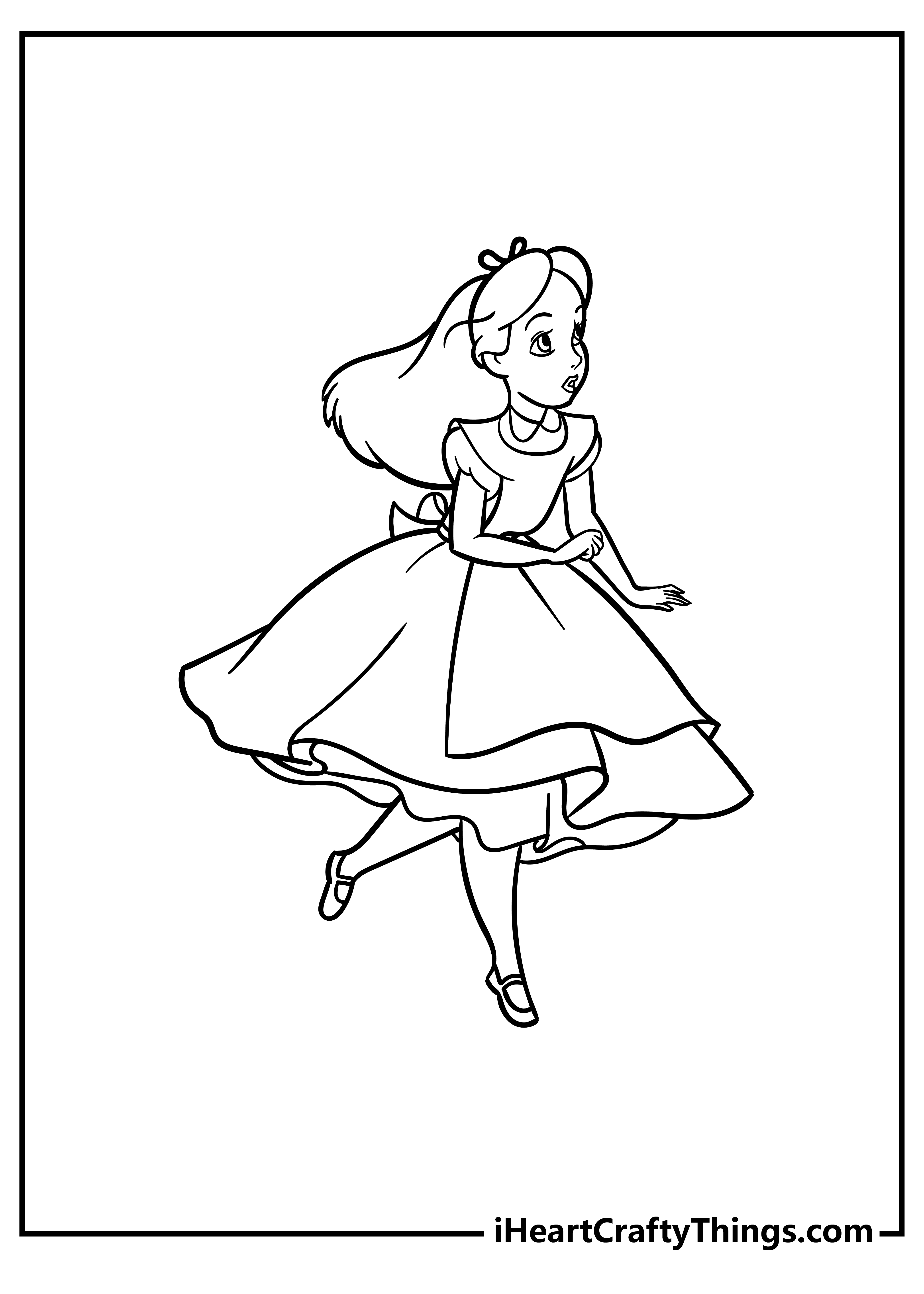 Alice In Wonderland Coloring Sheet for children free download