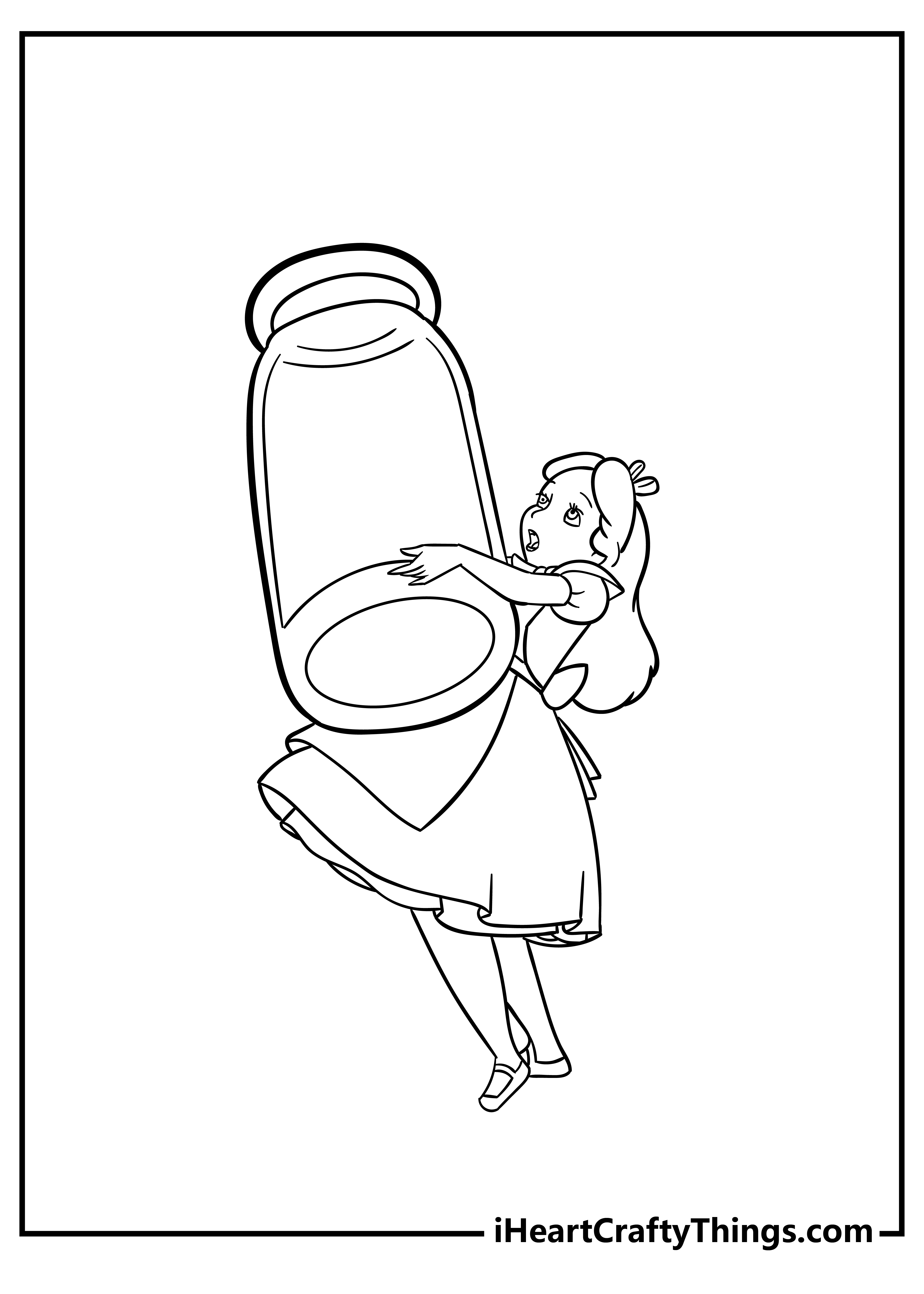 Alice In Wonderland with a magical minimizing potion vial