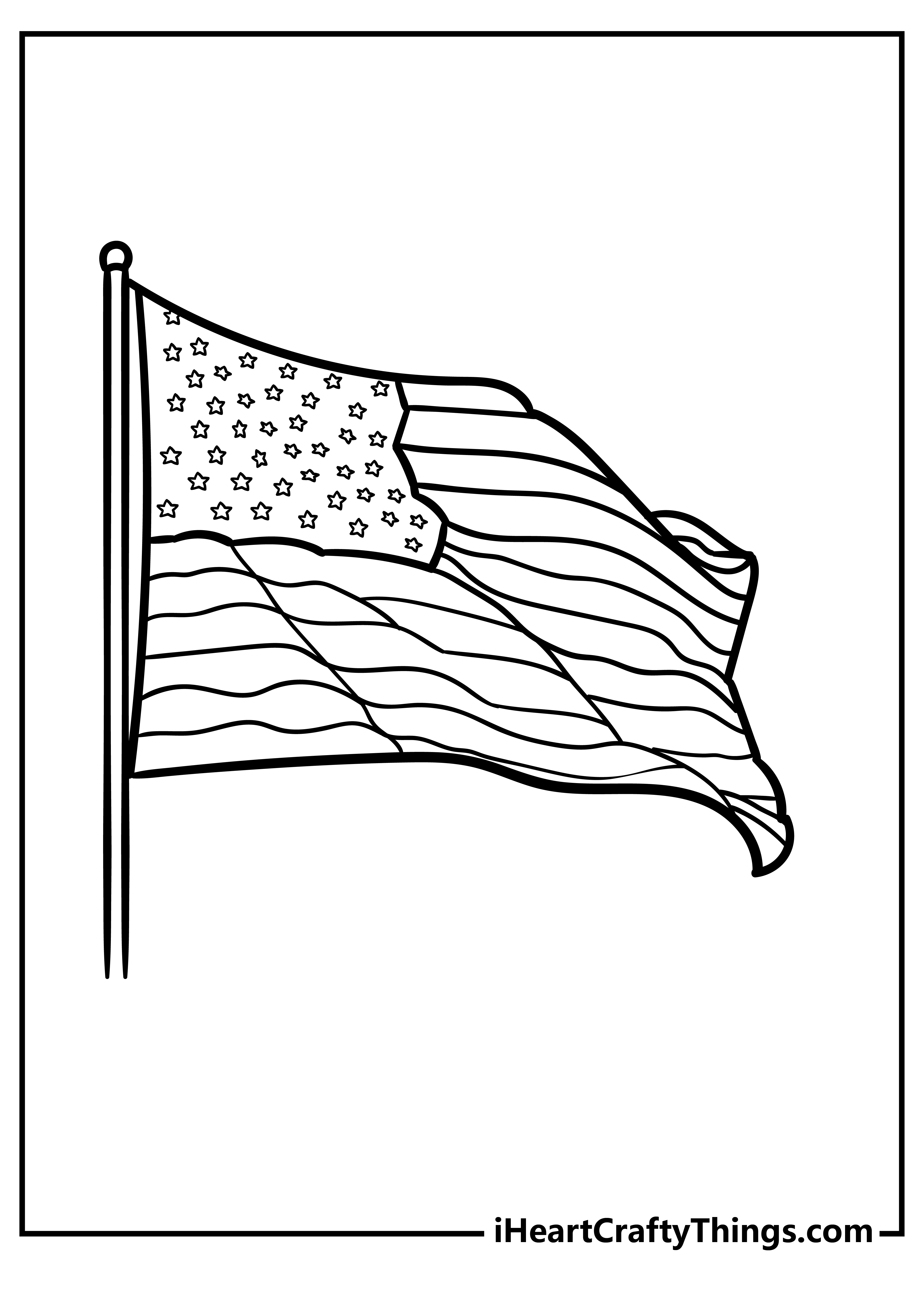 American Flag Coloring Pages for preschoolers free printable