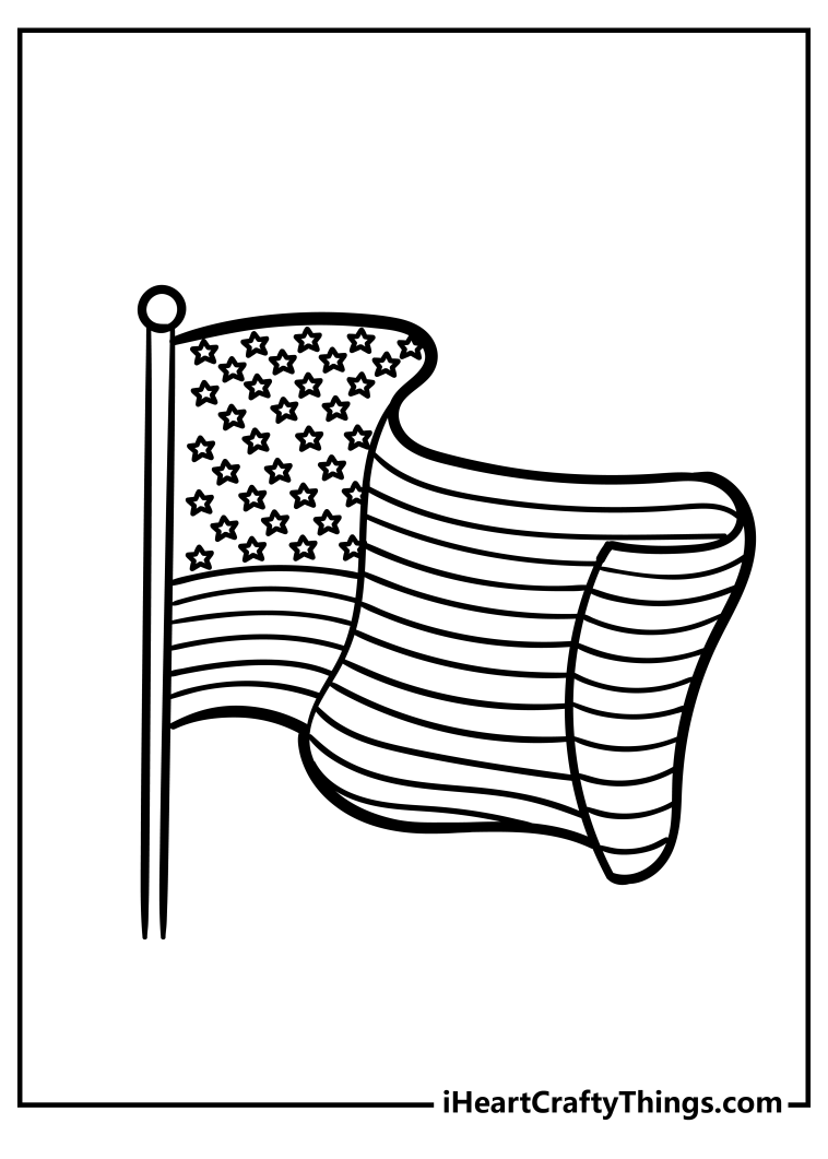 American Flag Coloring Pages (100% Free Printables)