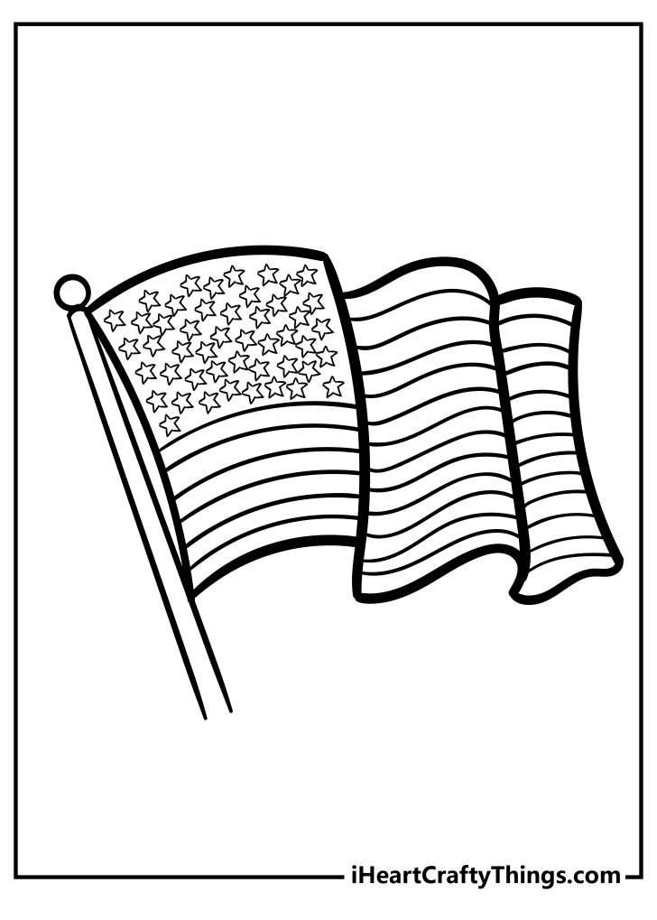 American Flag Coloring Pages (100% Free Printables)