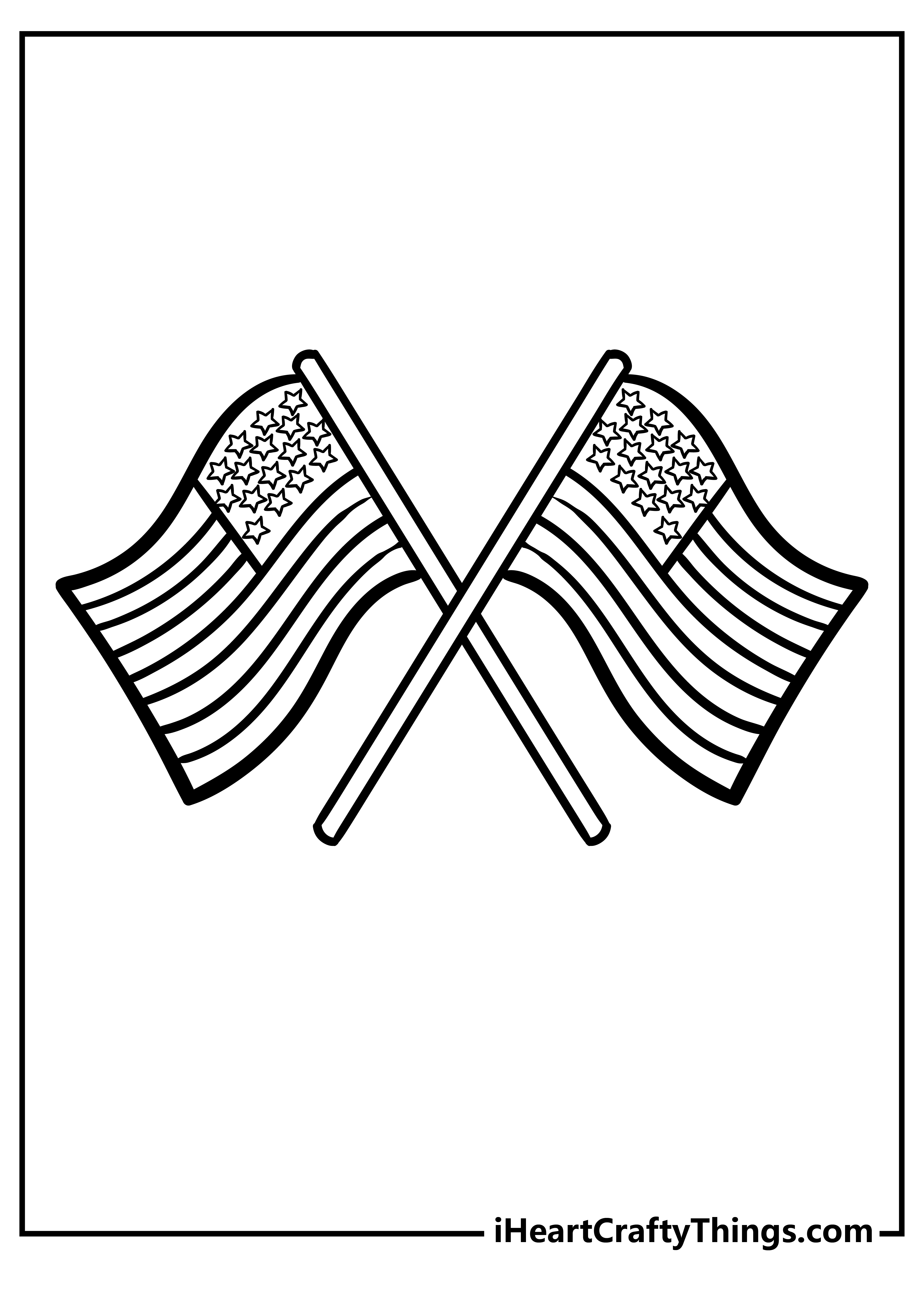 American Flag Coloring Sheet for children free download