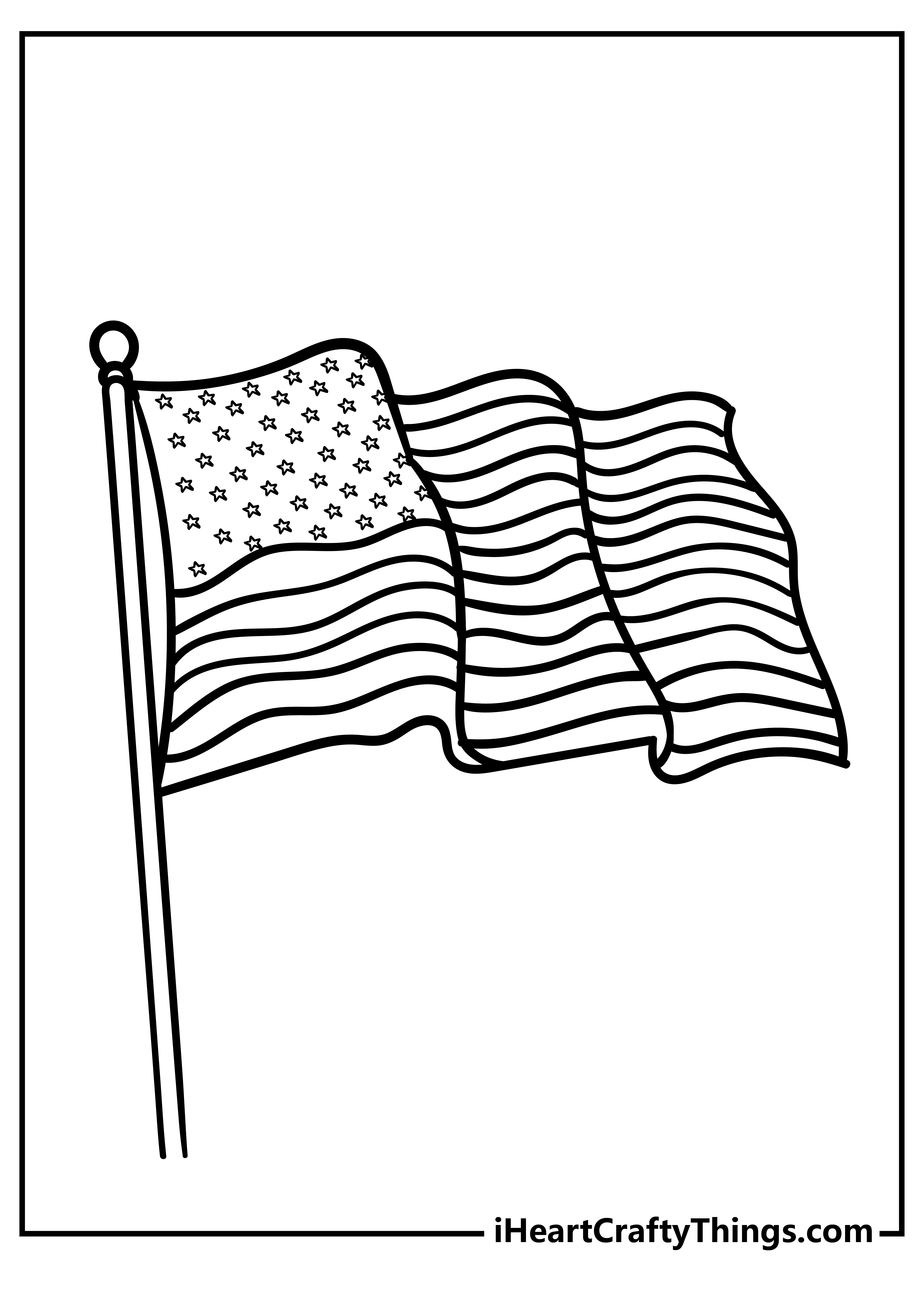 American Flag Coloring Original Sheet for children free download