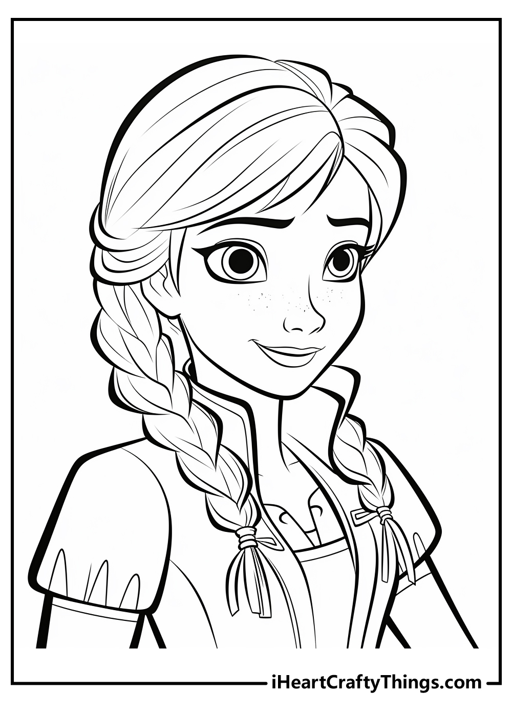 Frozen Anna Face Coloring Pages