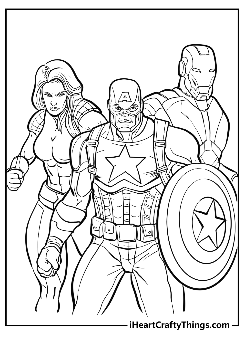 avengers group coloring page