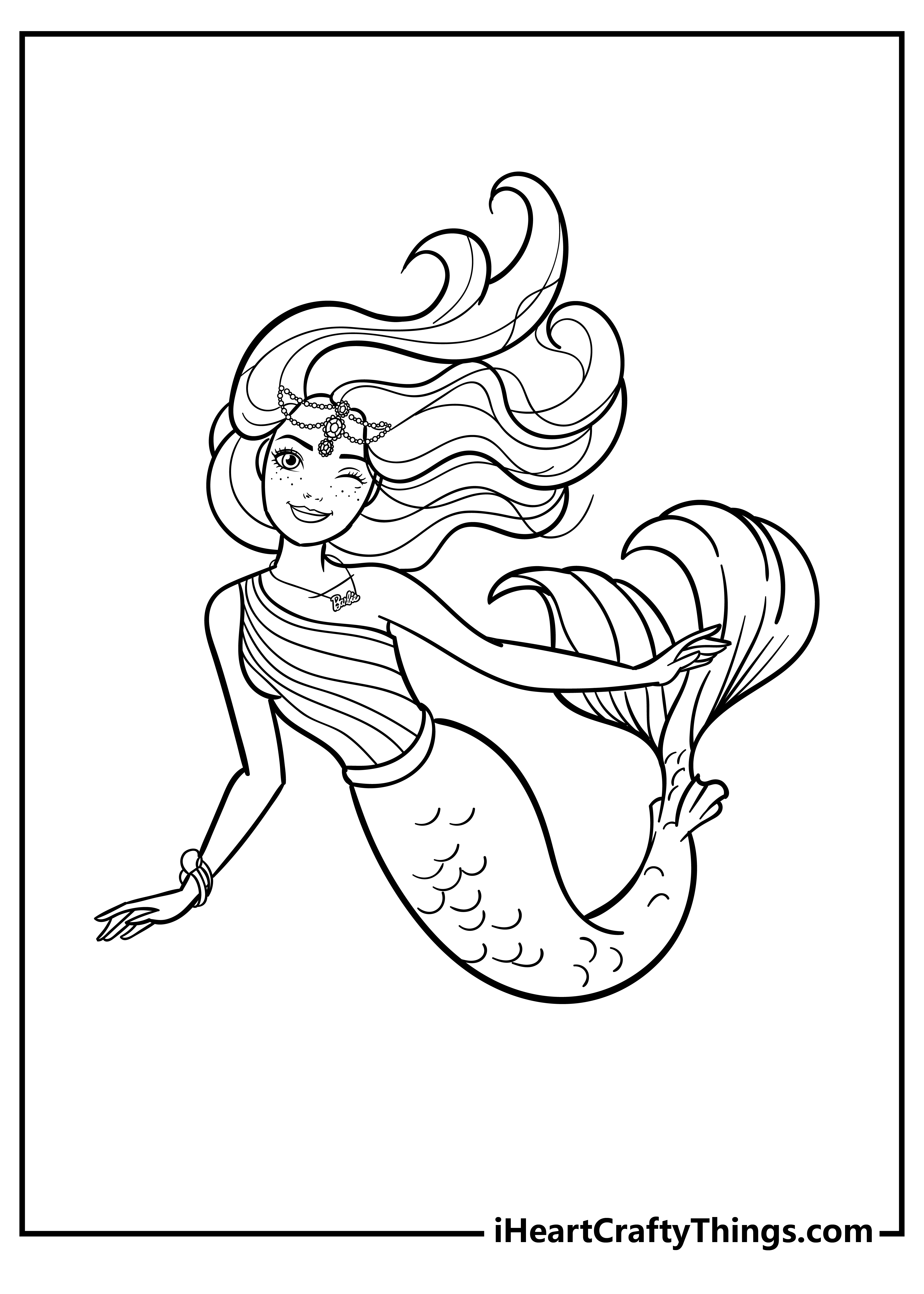 Barbie Mermaid Coloring Pages for kids free download