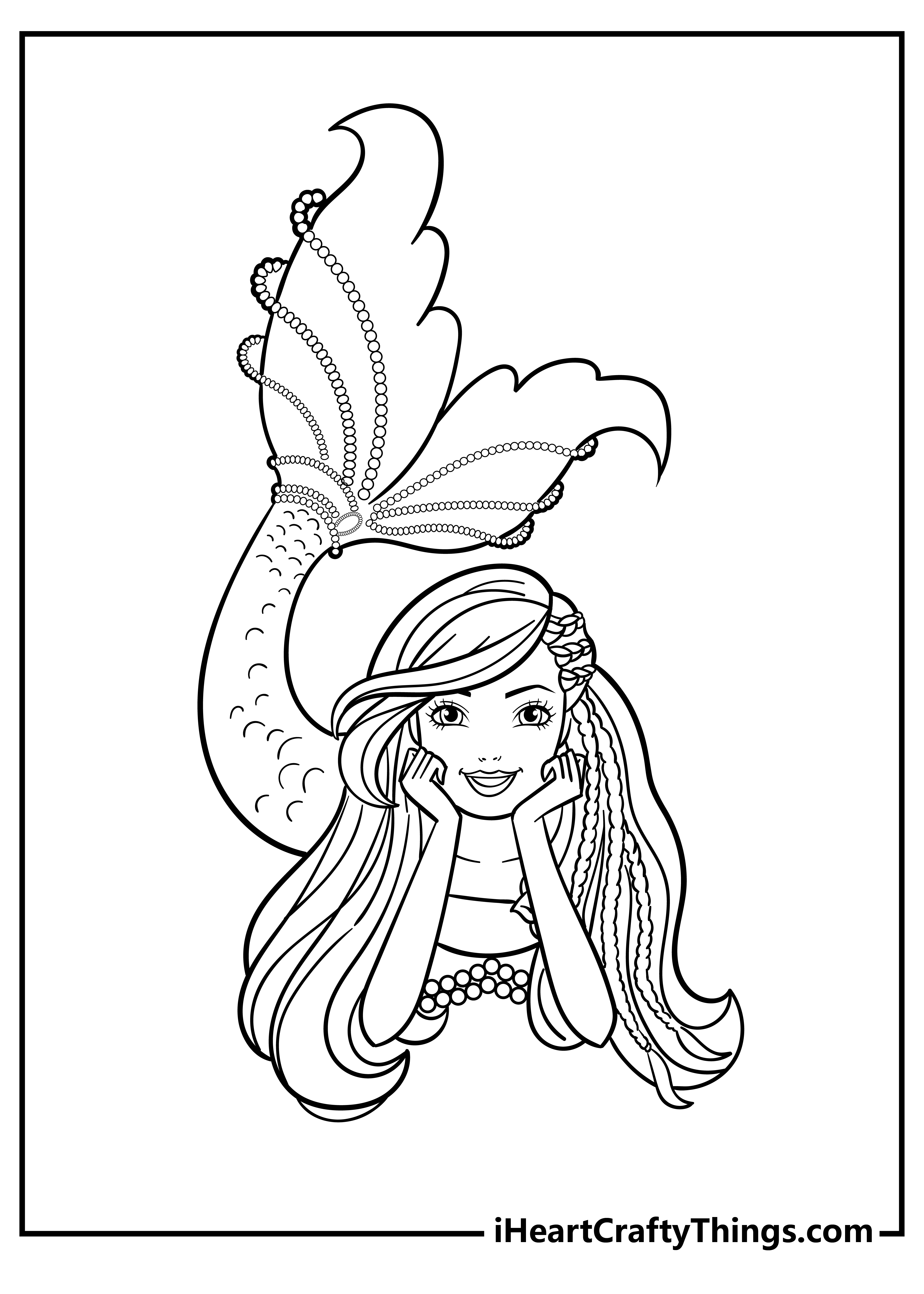 Barbie Mermaid Coloring Sheet for children free download