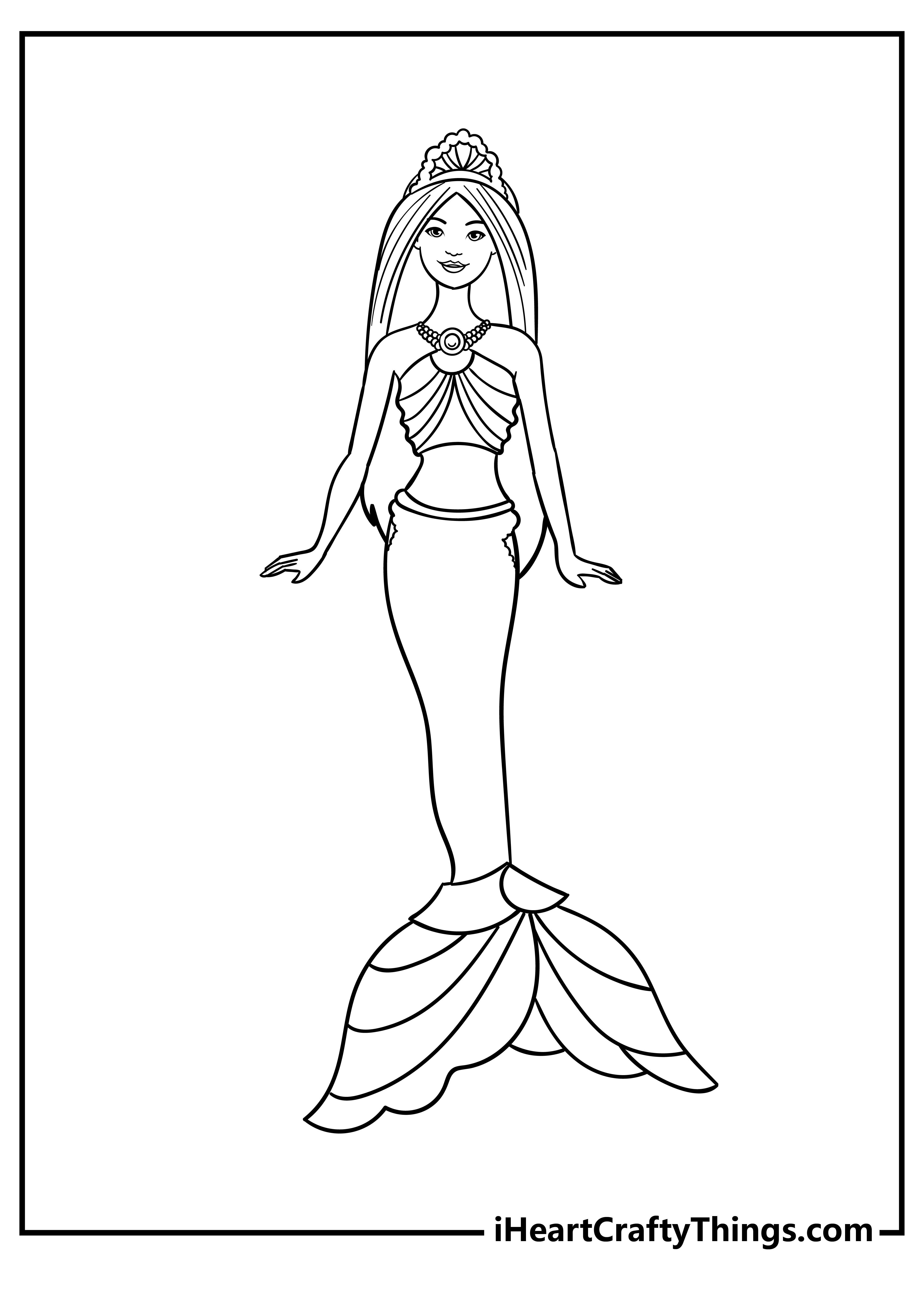 mermaid barbie coloring pages