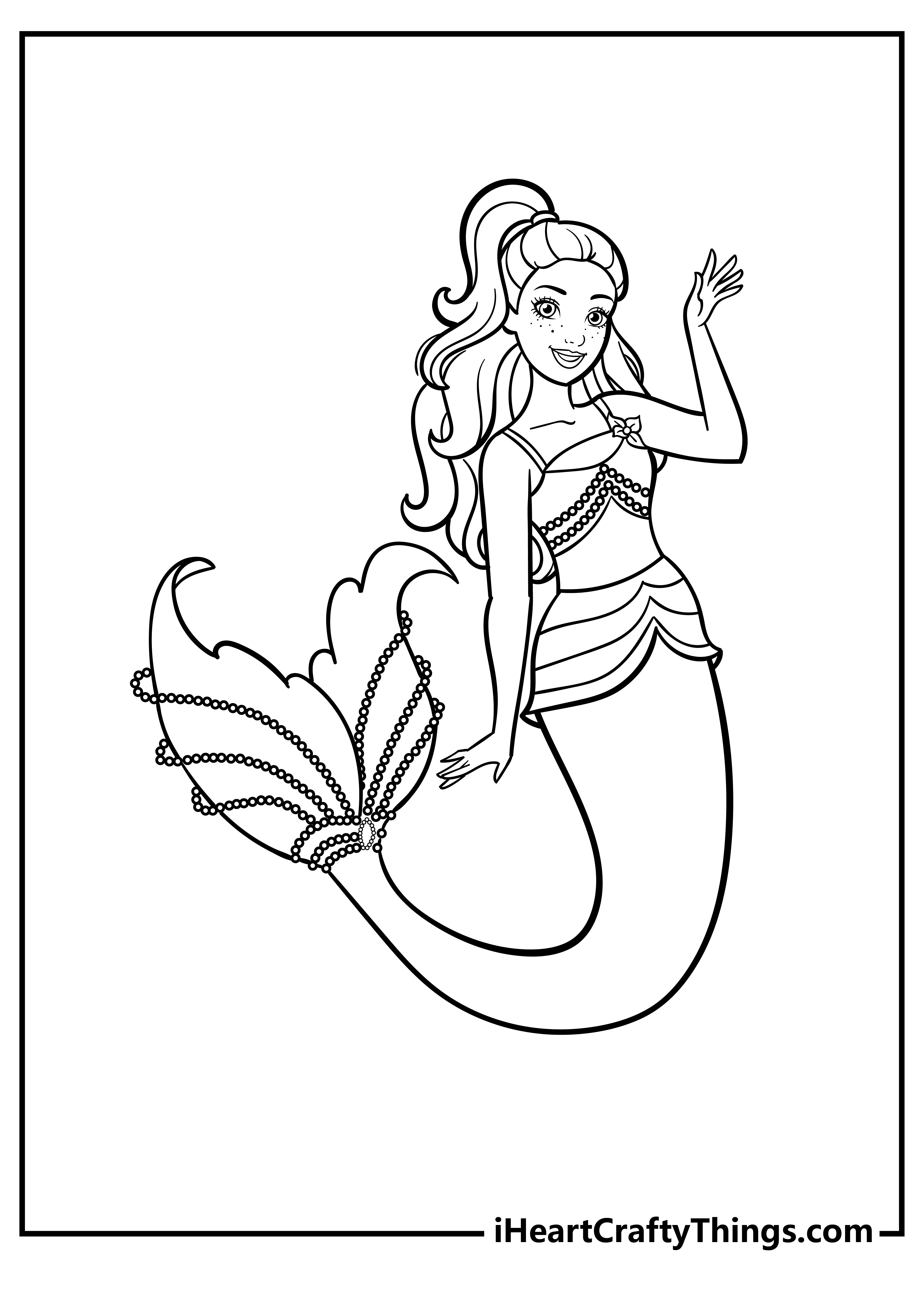 Cute Mermaid Coloring Pages 3 - Mermaid Coloring Book For Kids