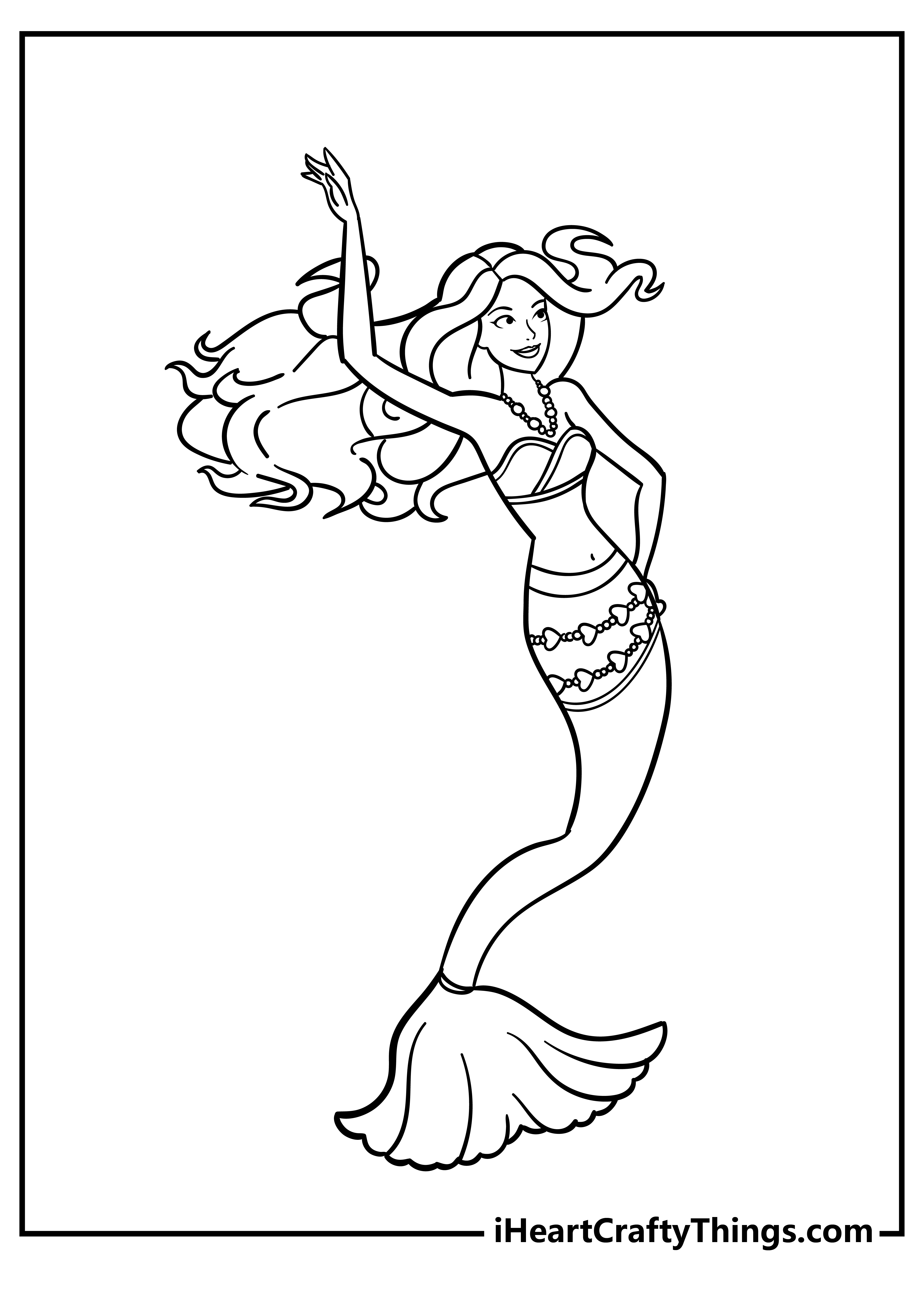 free barbie mermaid coloring pages print