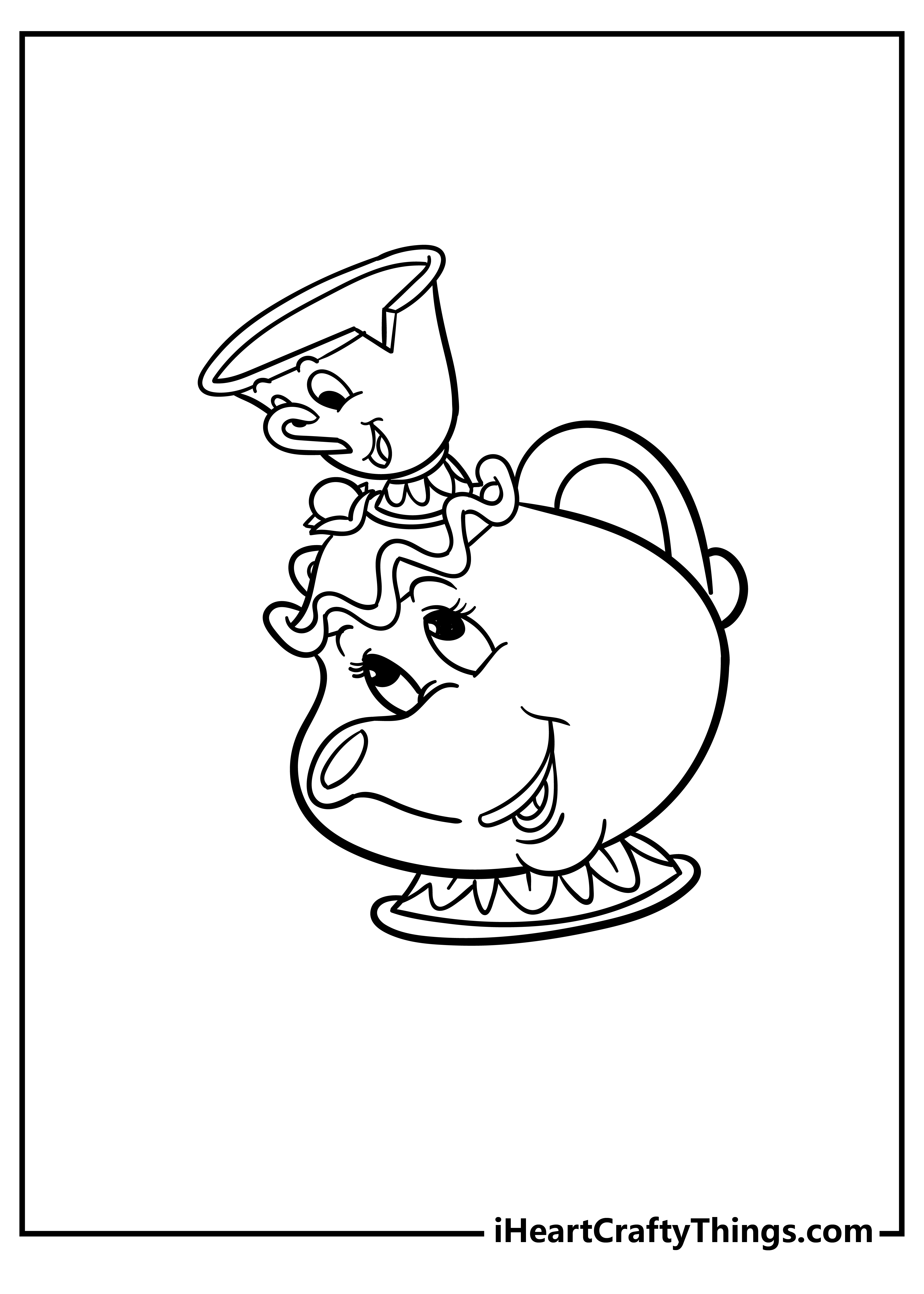 Beauty and the Beast Coloring Sheet for children free download