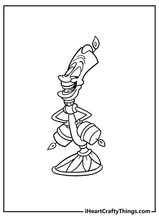 Beauty and the Beast-themed printable presenting confident and sarcastic character Lumiere