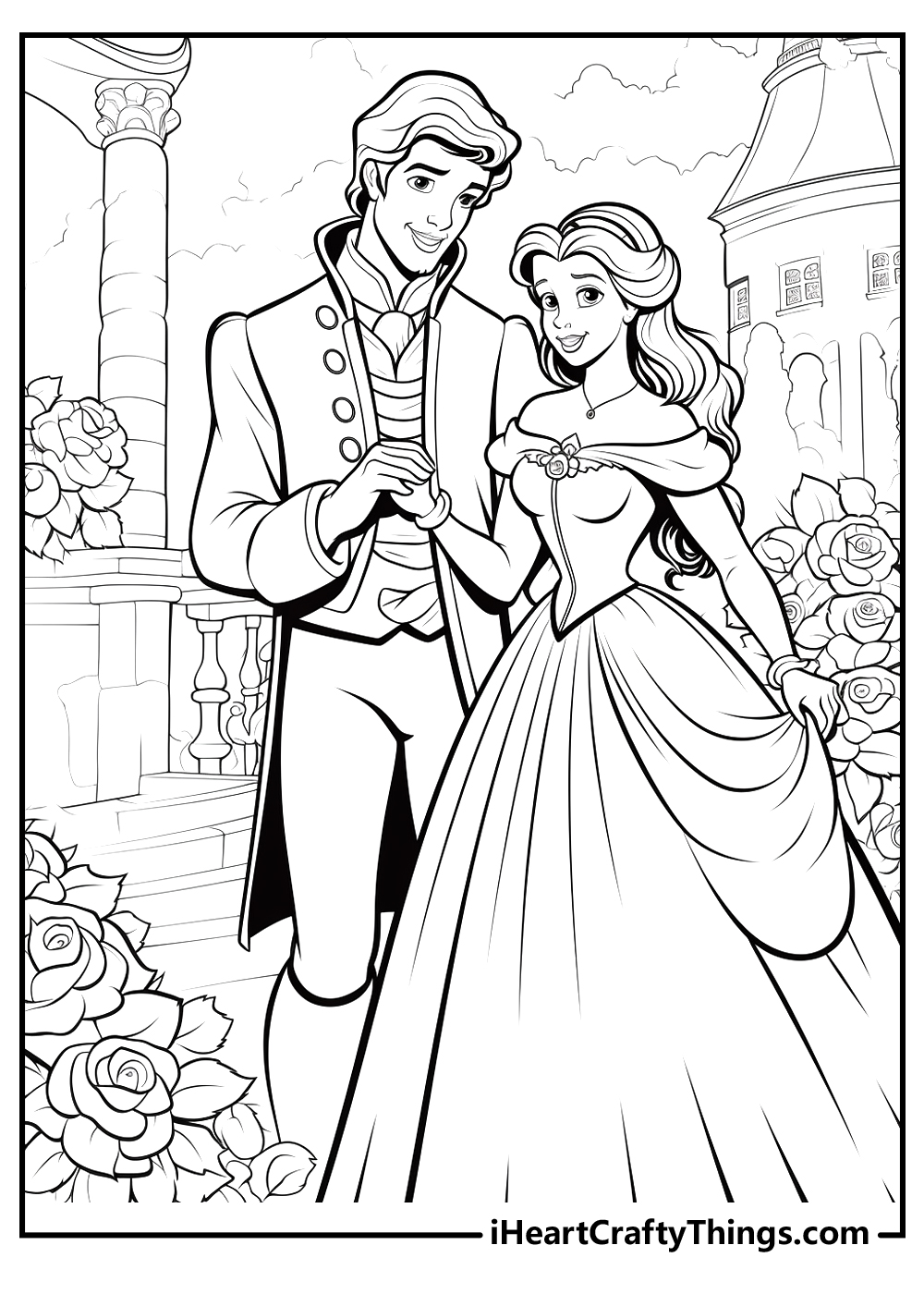 original beauty and the beast coloring pages