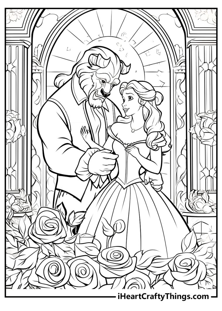 Beauty And The Beast Coloring Pages (20 Free Printables)