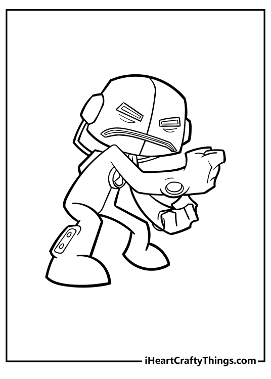 Ben 10-themed printable coloring sheet presenting funny-looking alien Echo Echo