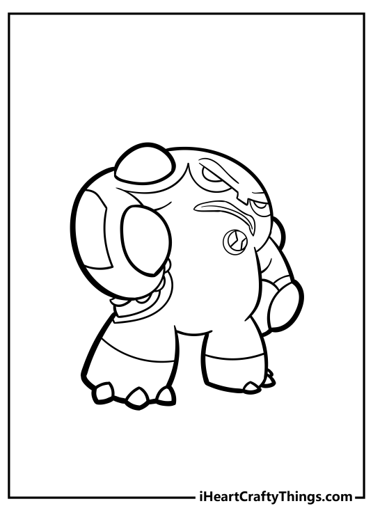Ben 10 printable coloring picture featuring weird-looking alien character Cannonbolt