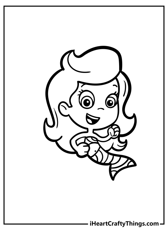 Bubble Guppies poster of a happy-looking Molly with clenched fists looking as she would be dancing