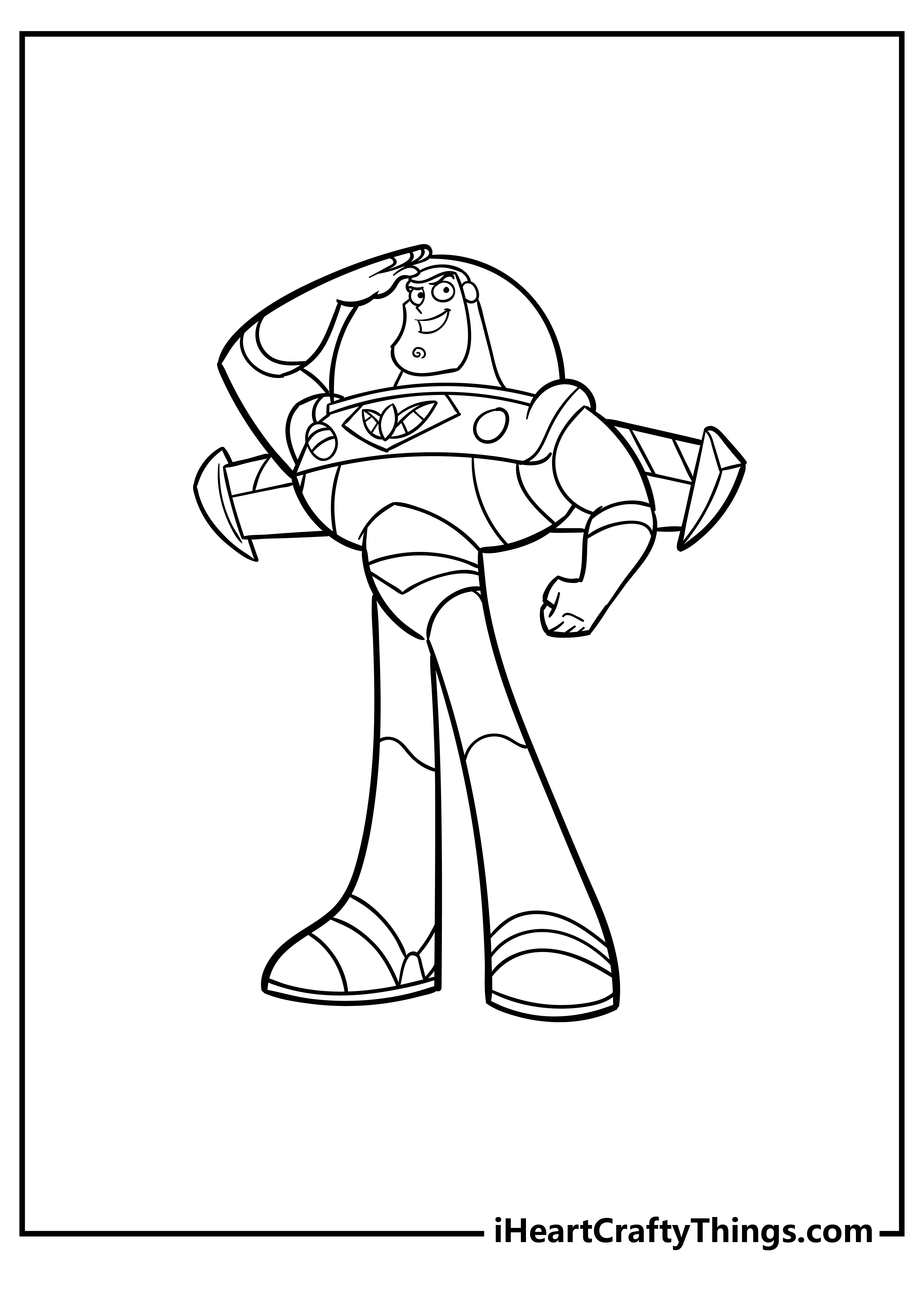 Buzz Lightyear Cartoon Coloring Sheet for children free download