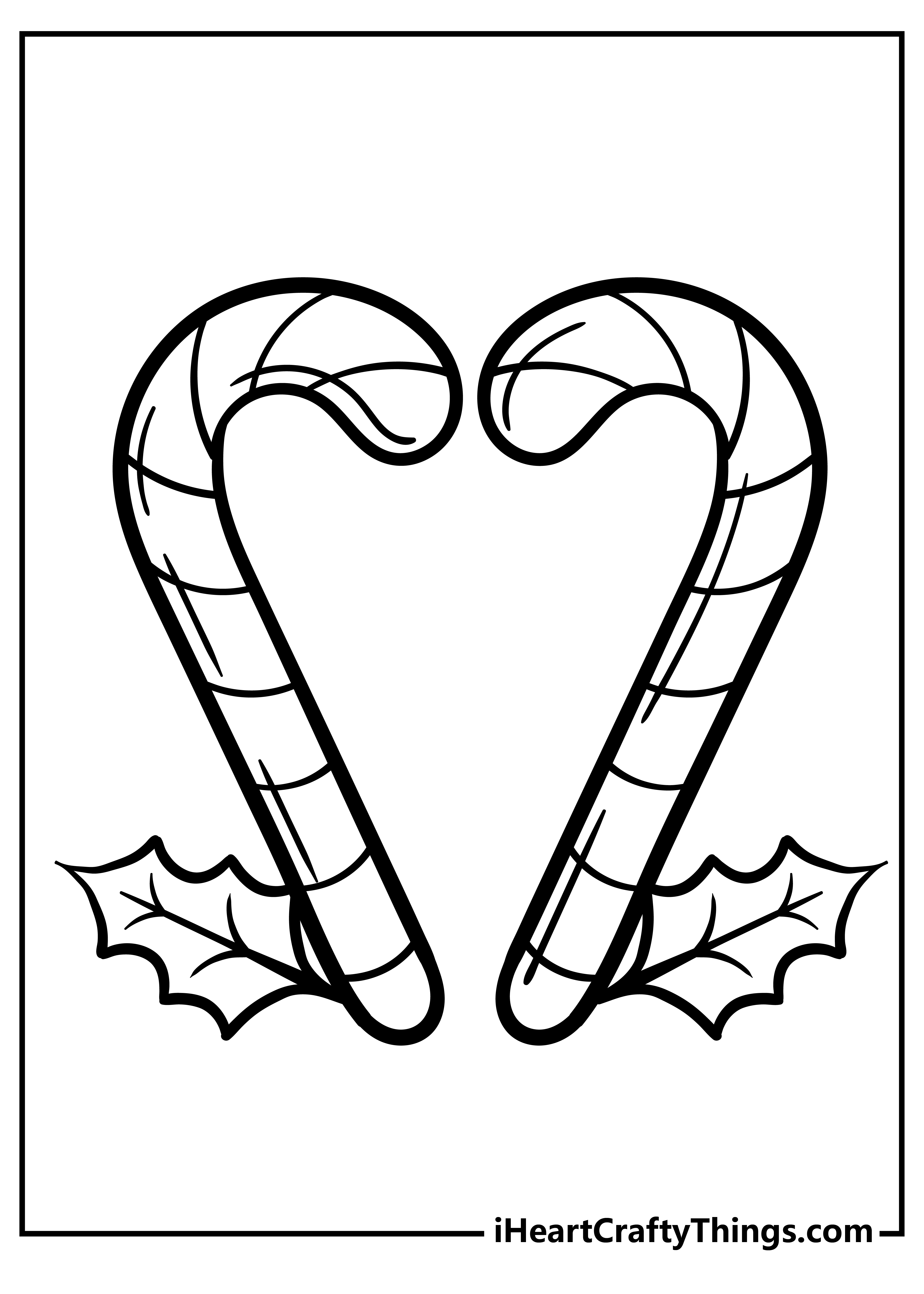 Candy Cane Coloring Sheet for children free download