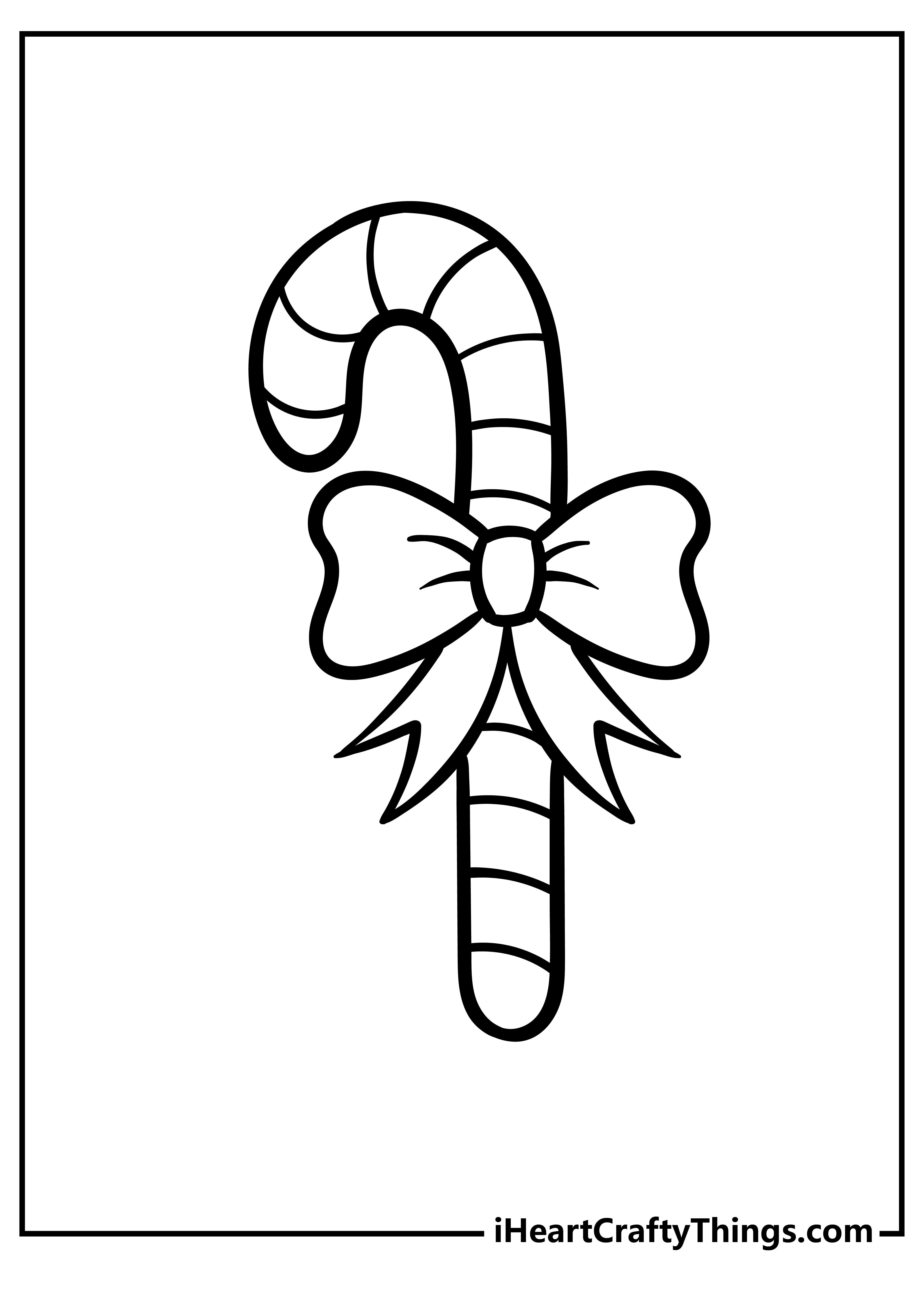 Candy Cane Easy Coloring Pages