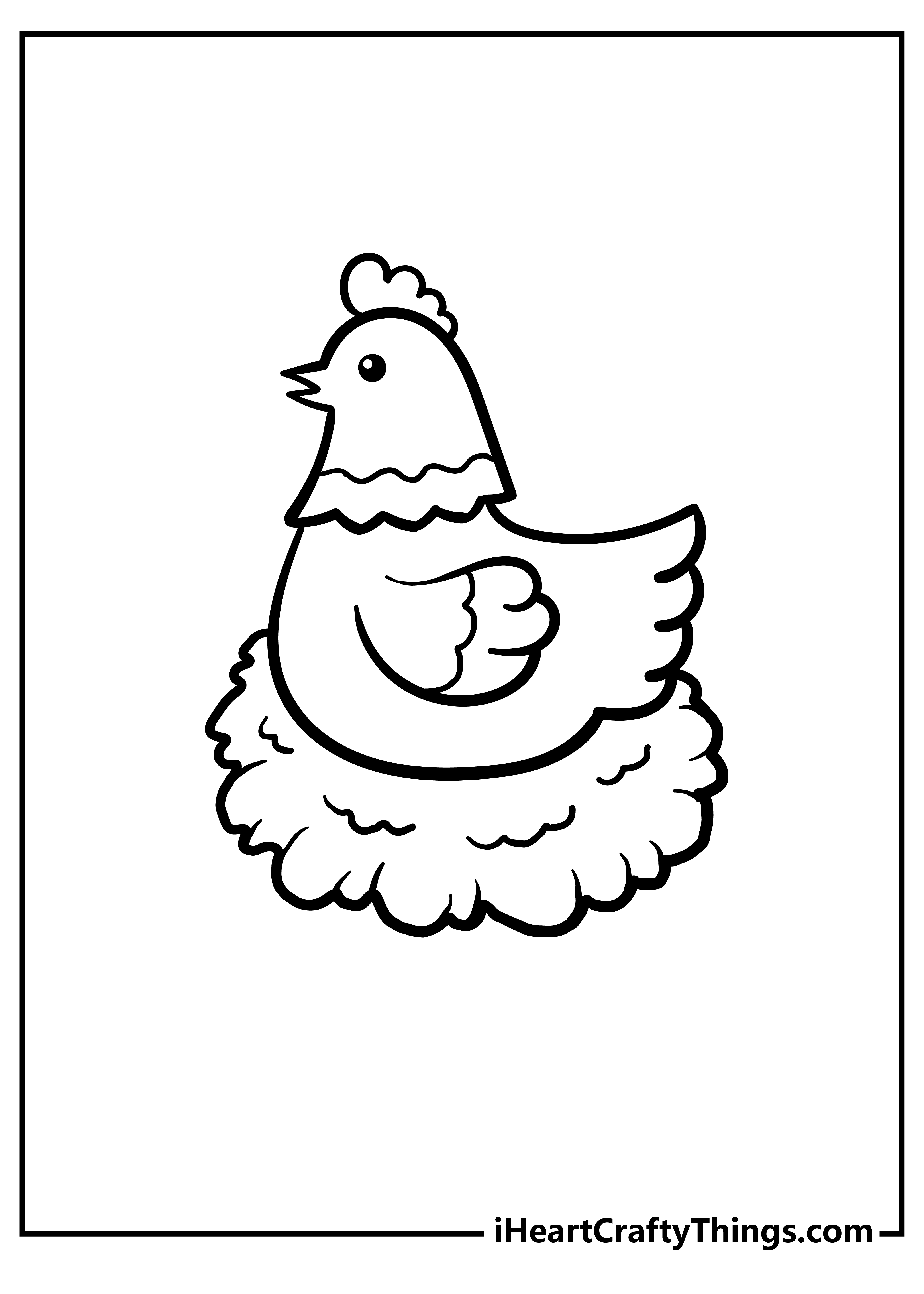 Chicken Easy Coloring Pages