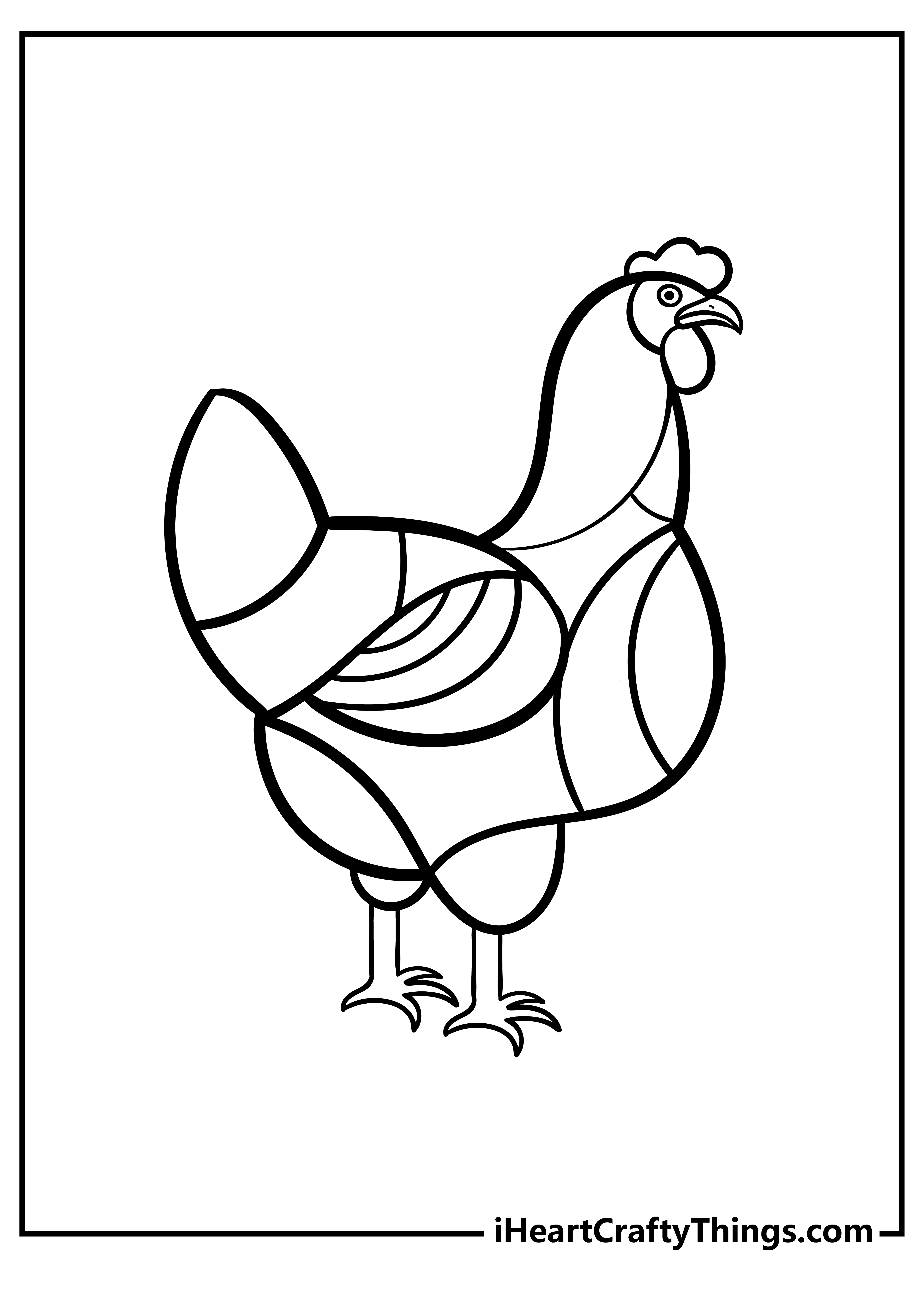 Chicken Coloring Book for kids free printable