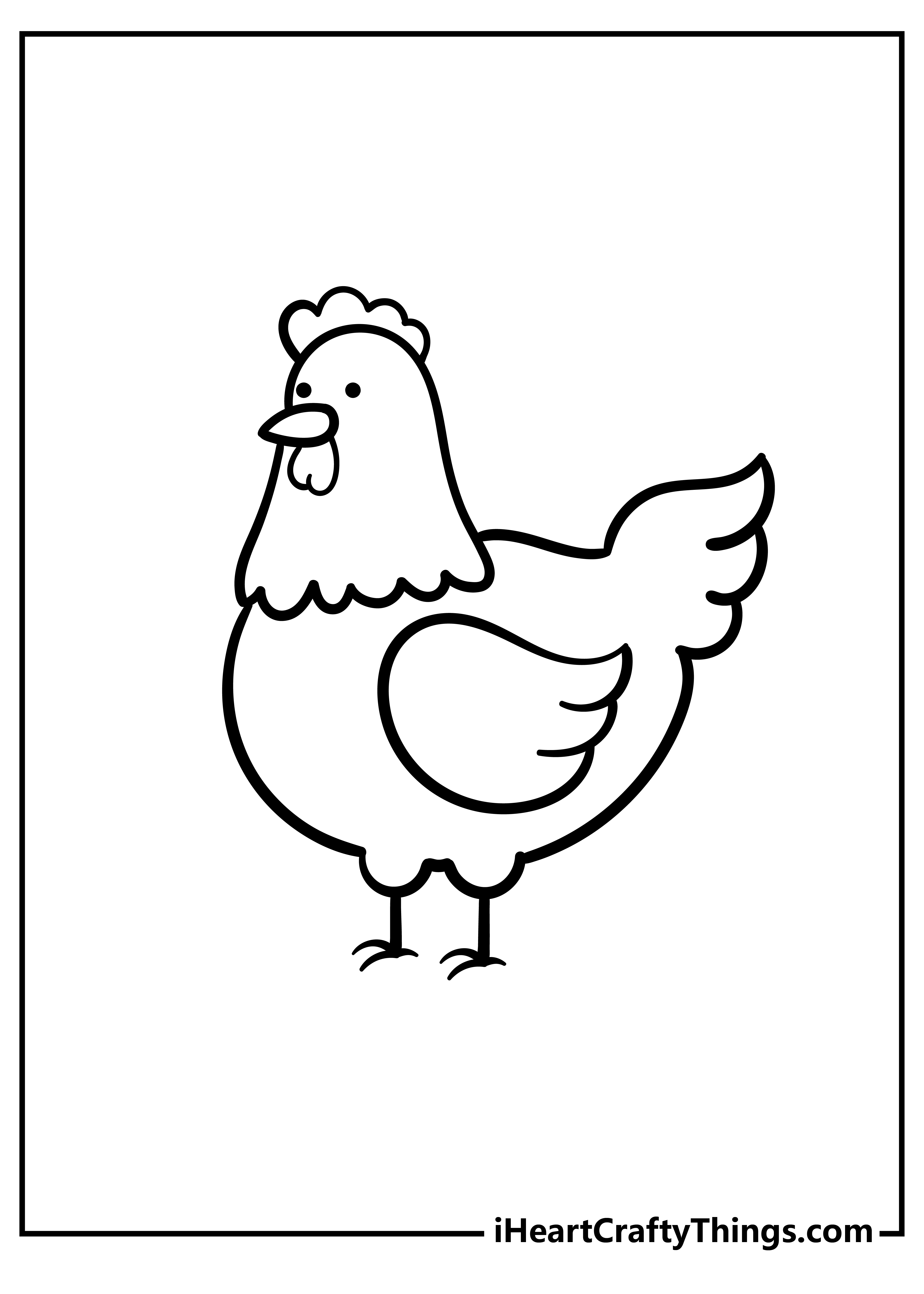 coloring page of a chicken