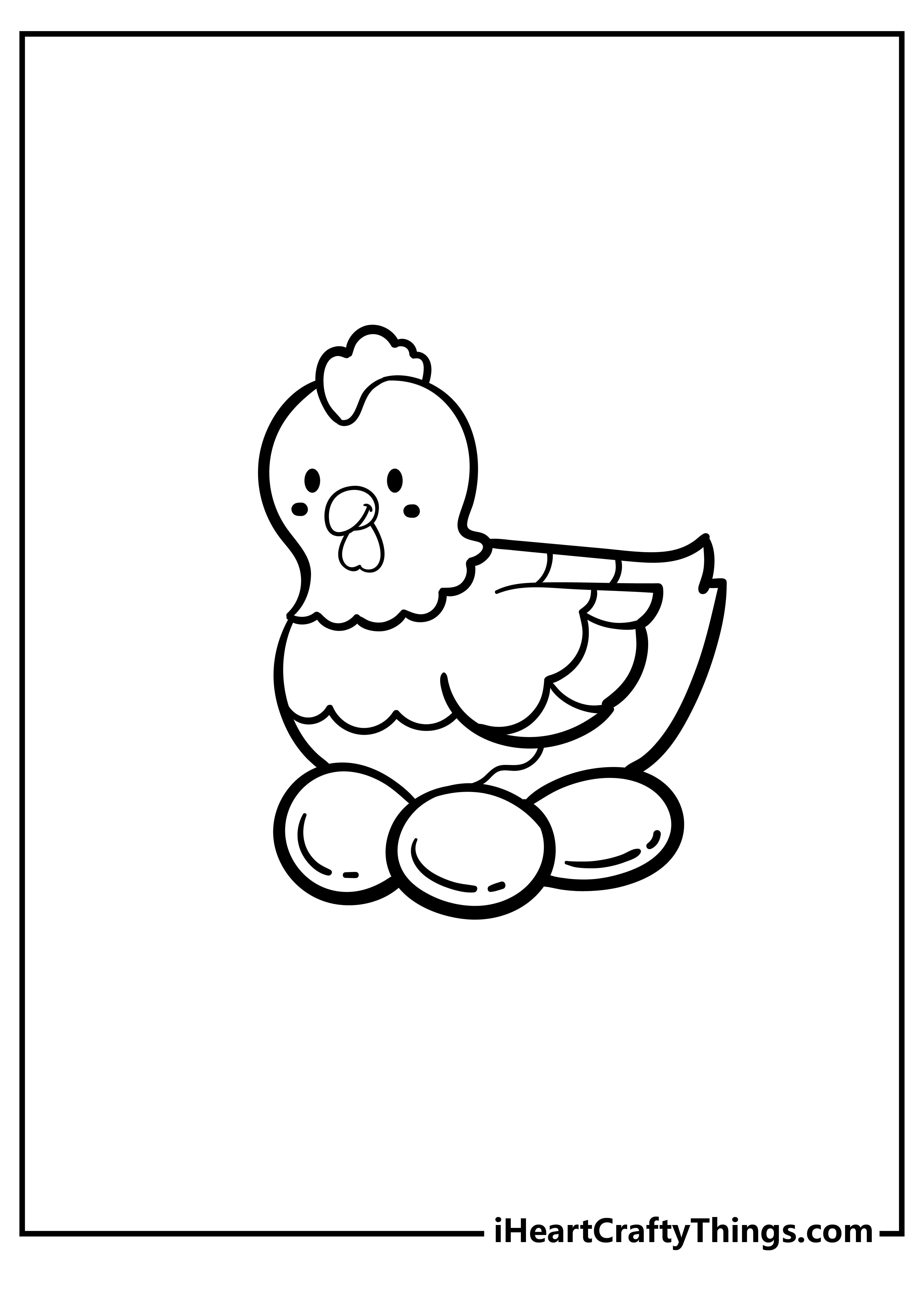 Chicken Coloring Original Sheet for children free download