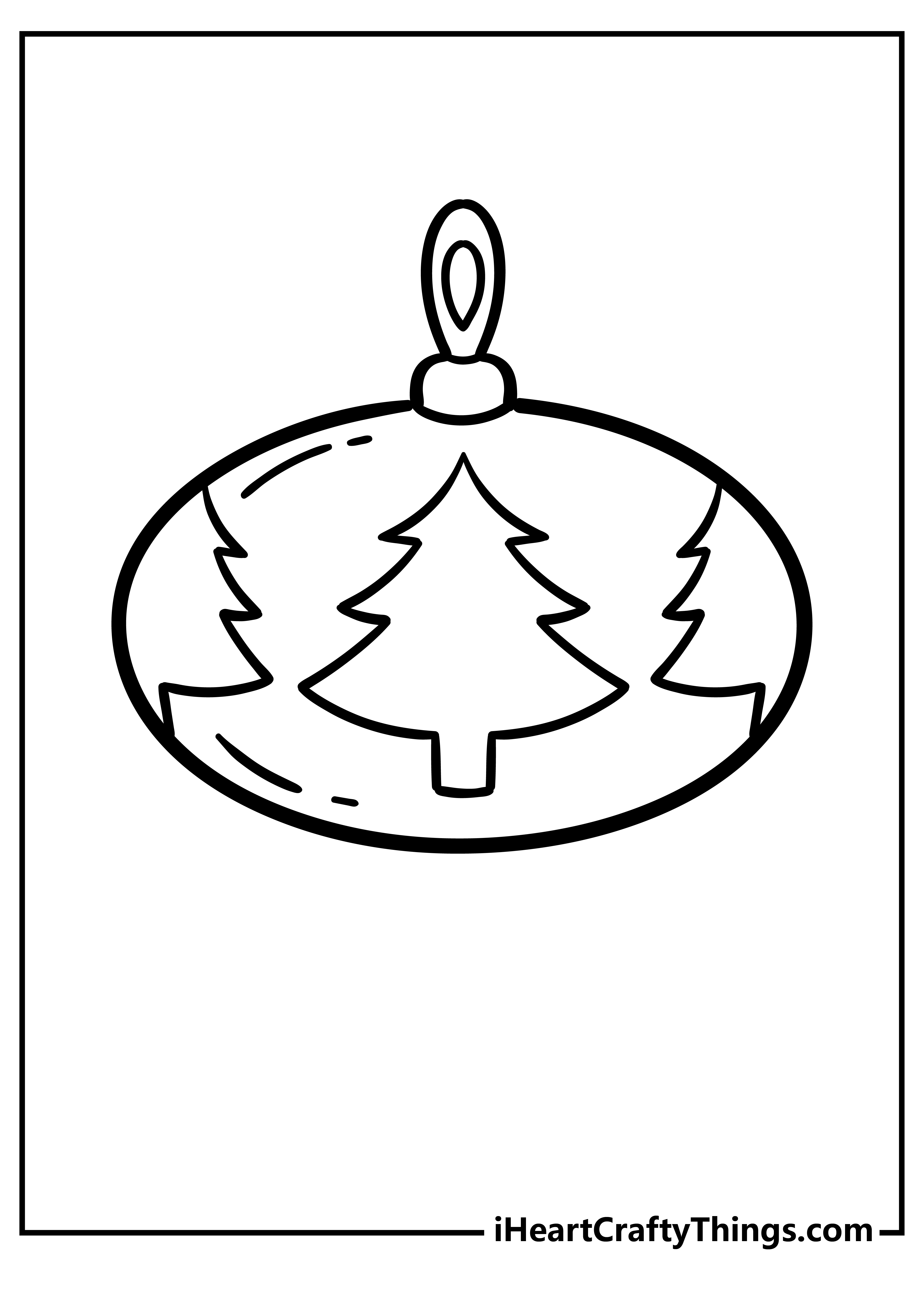 Christmas Ornament Coloring Sheet for children free download