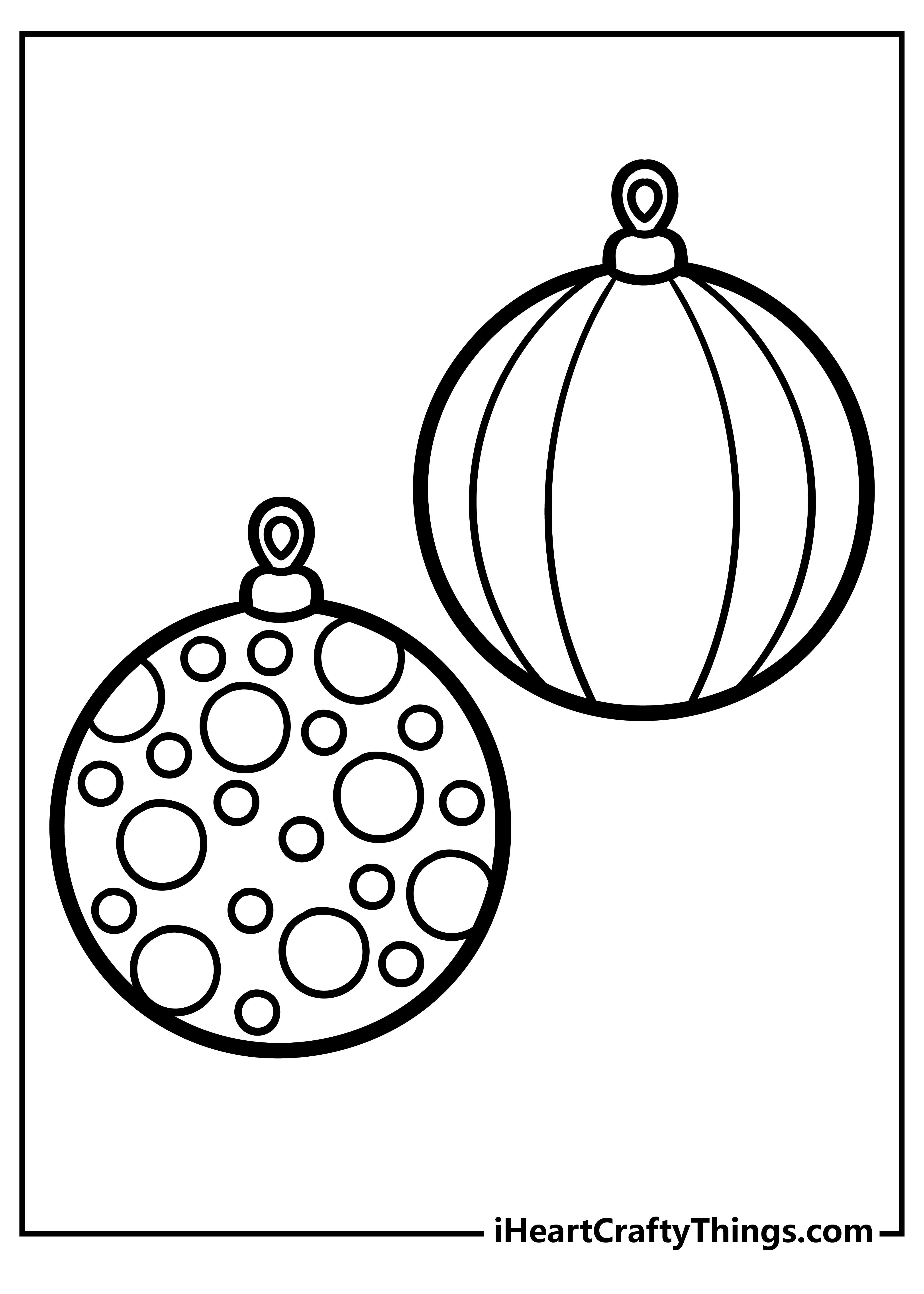 Christmas Ornament Coloring Pages for preschoolers free printable