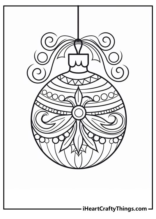 Christmas Ornament Coloring Pages (100% Free Printables)