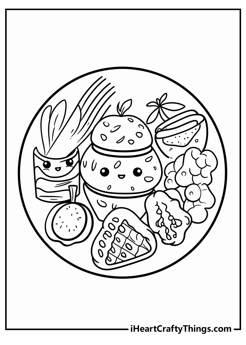 healthy food pictures to color