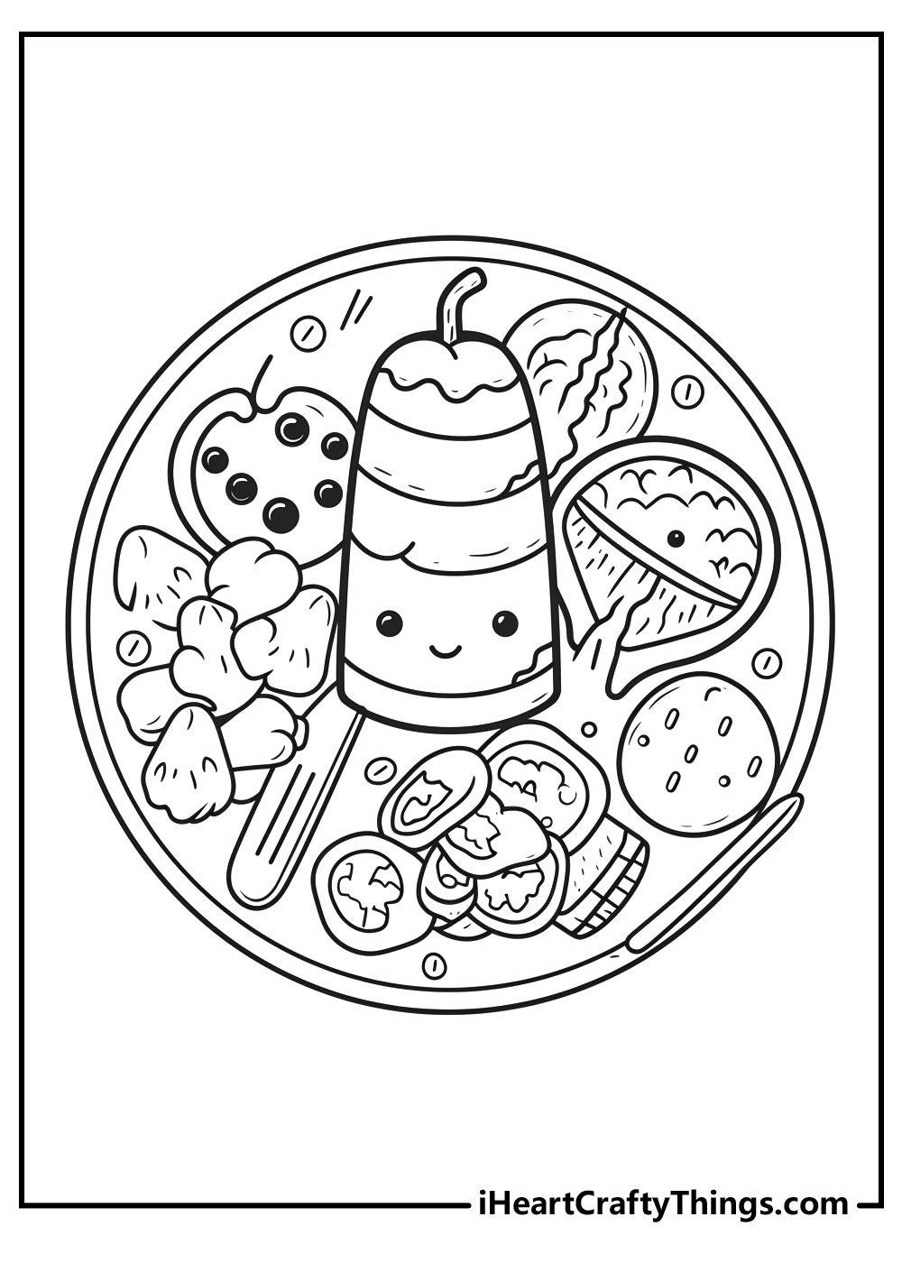 healthy food pictures to color