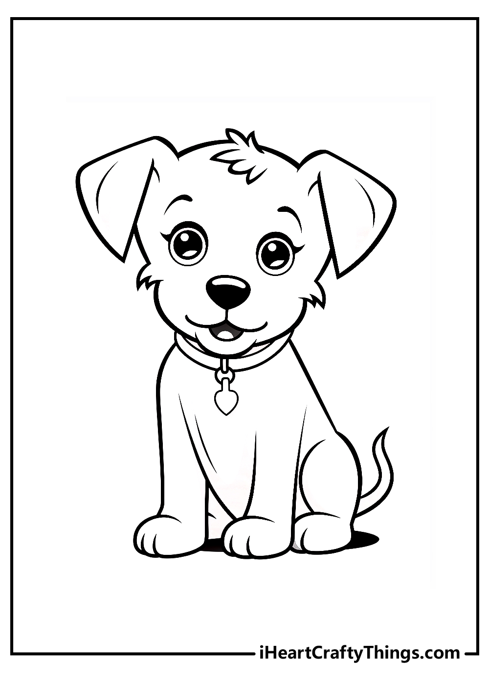 black-and-white dog coloring pages
