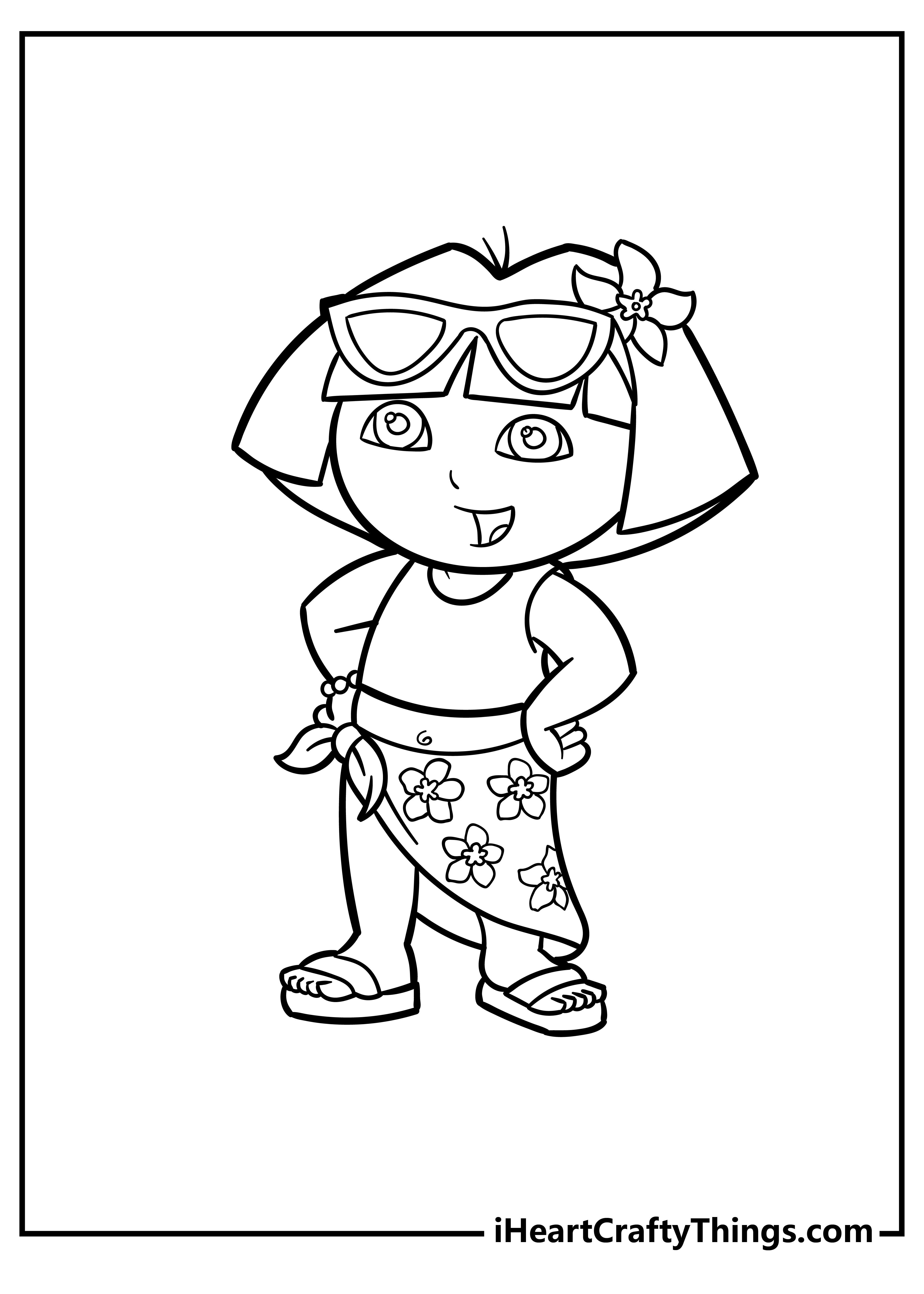 Dora Coloring Sheet for children free download