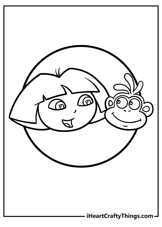 Free coloring sheet of Dora