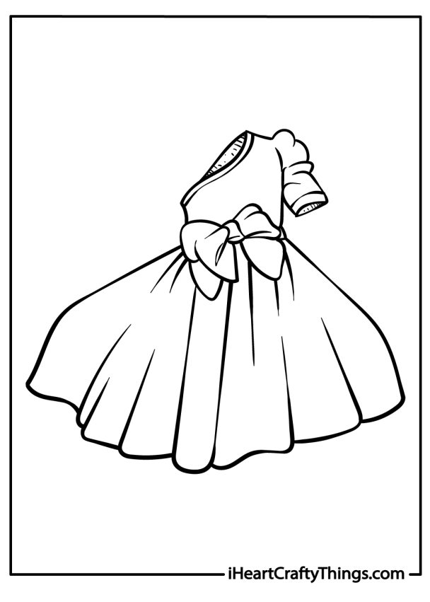 30 Dress Coloring Pages (Free To Download Printables)
