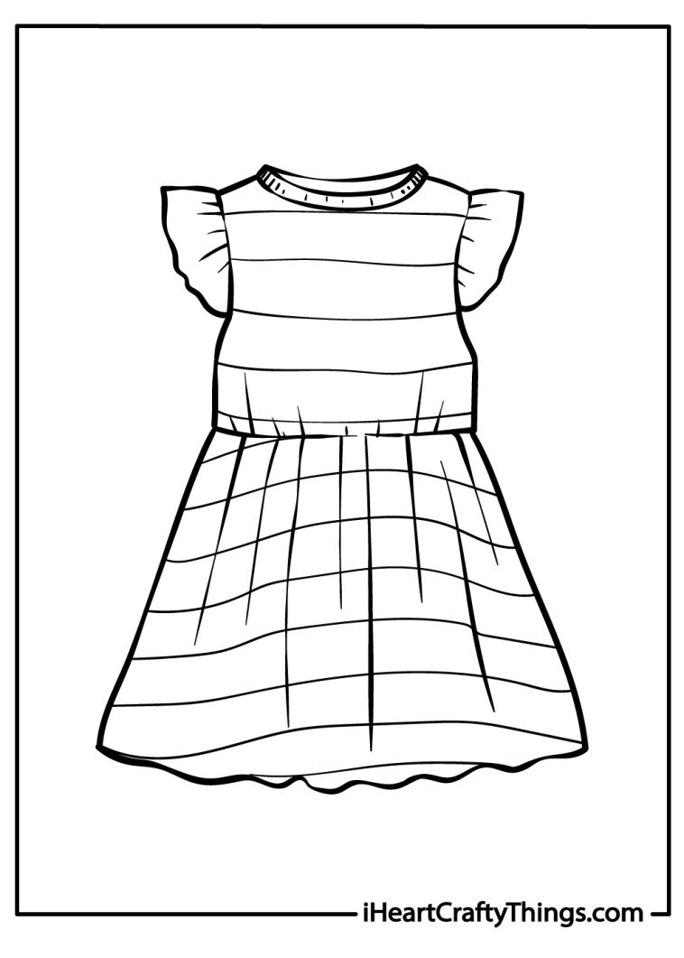 30 Dress Coloring Pages (Free To Download Printables)