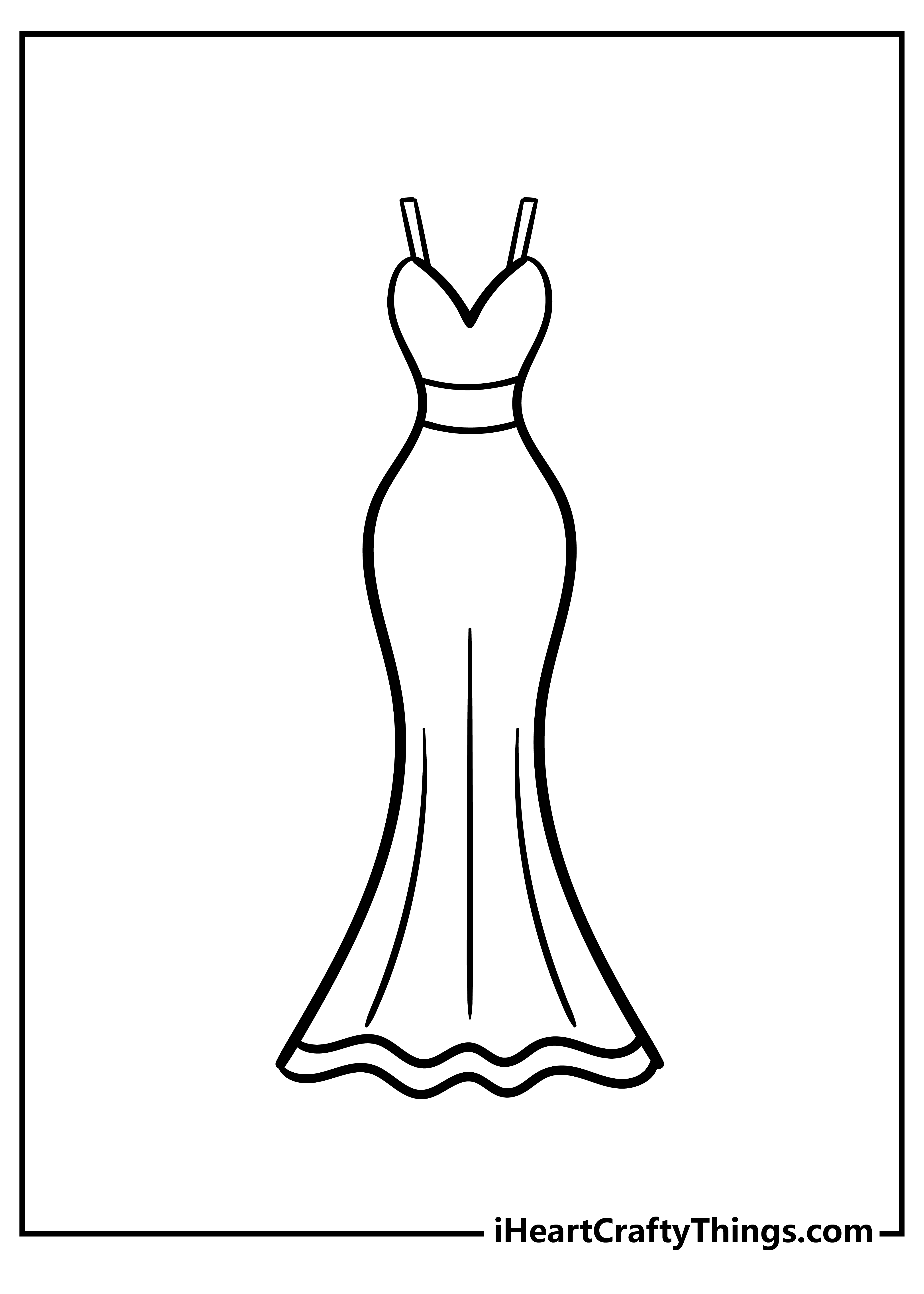 Dress Coloring Pages for kids free download