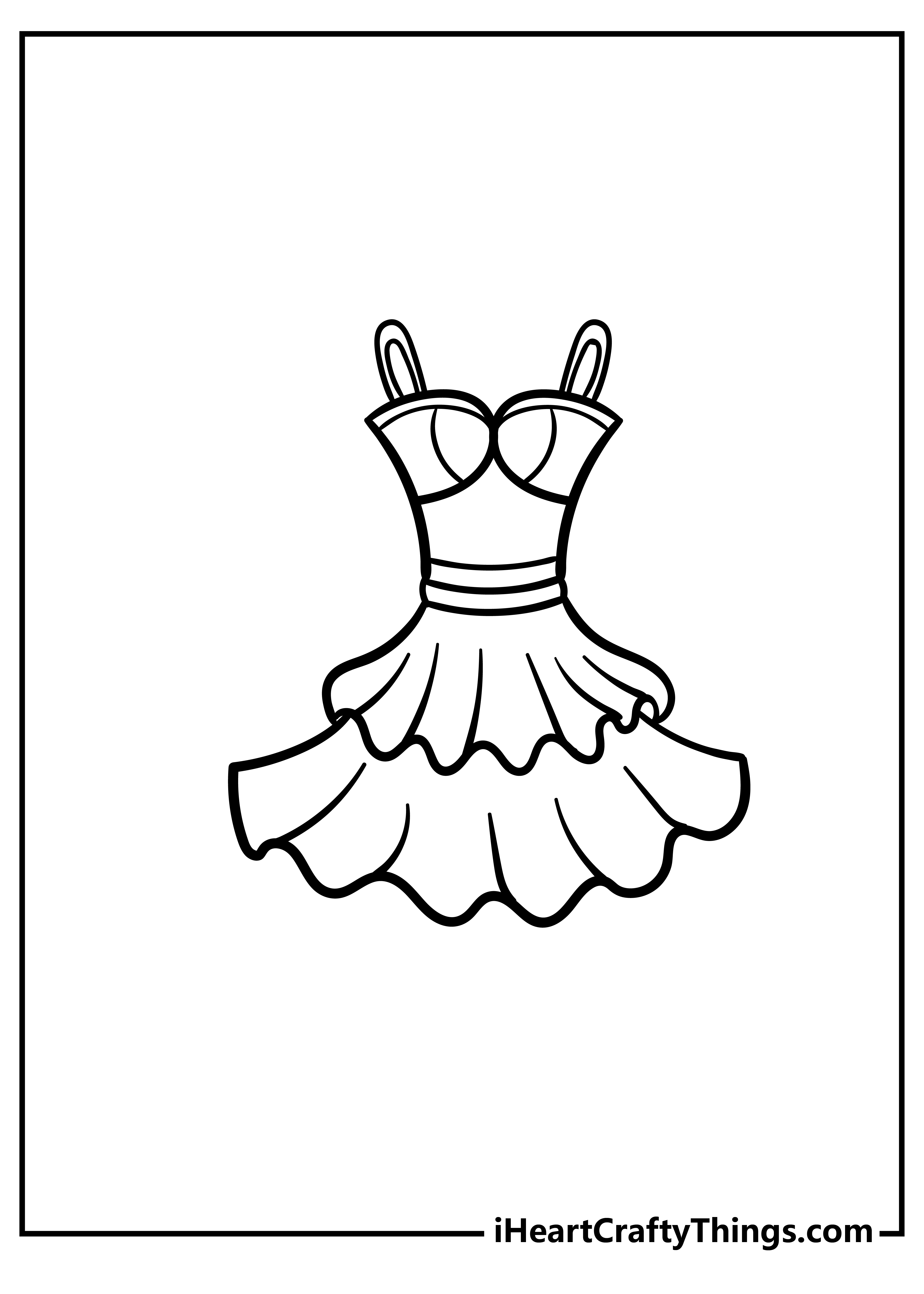 dress templates coloring pages